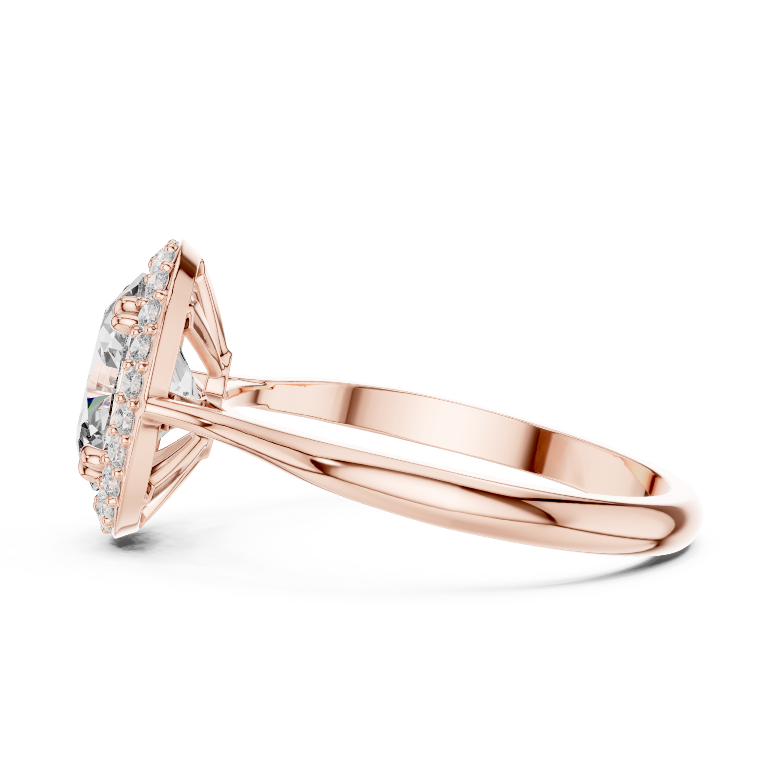  Rose Gold Victorian Dreamlight Radiance Halo Band Side View
