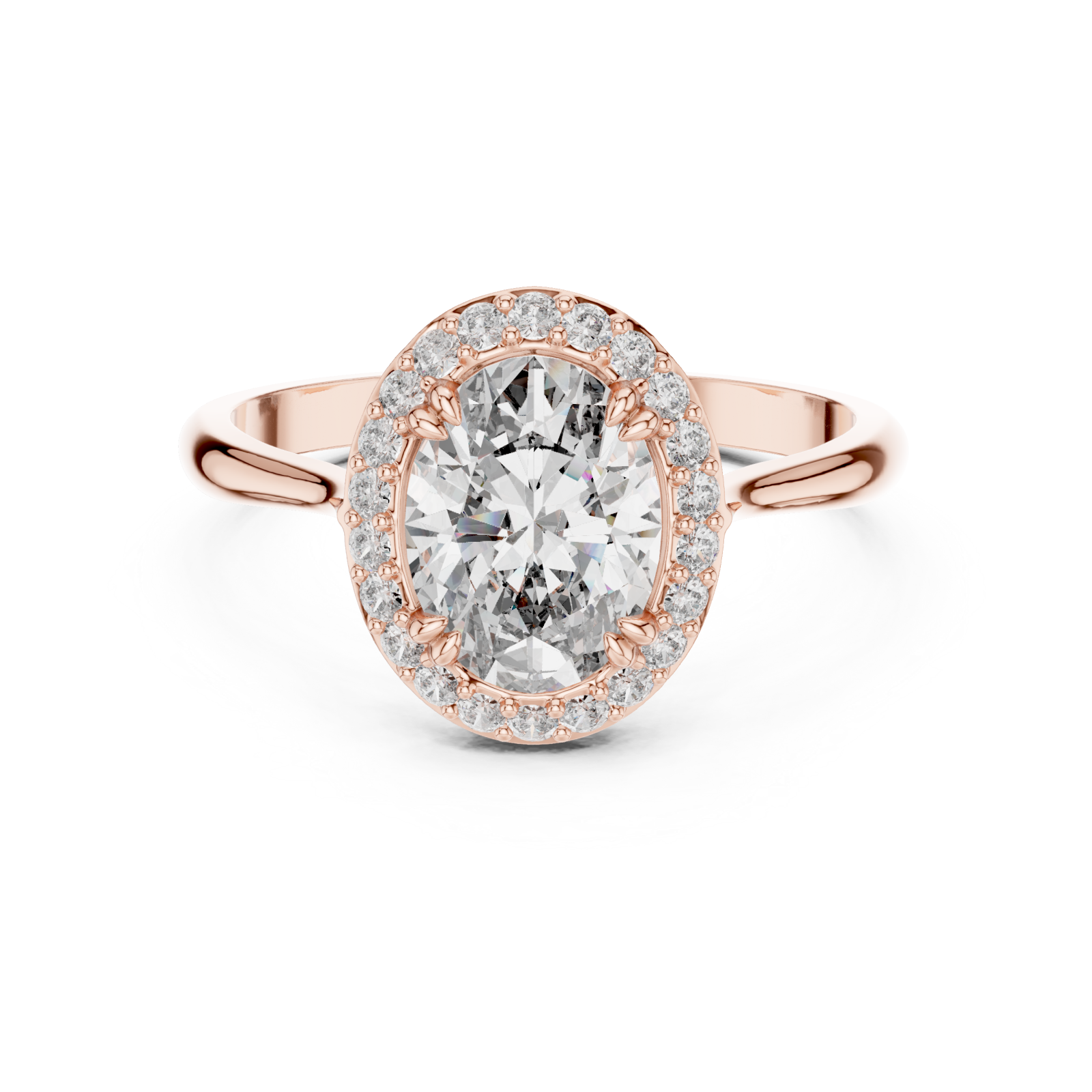  Rose Gold Victorian Dreamlight Radiance Halo Band Front View
