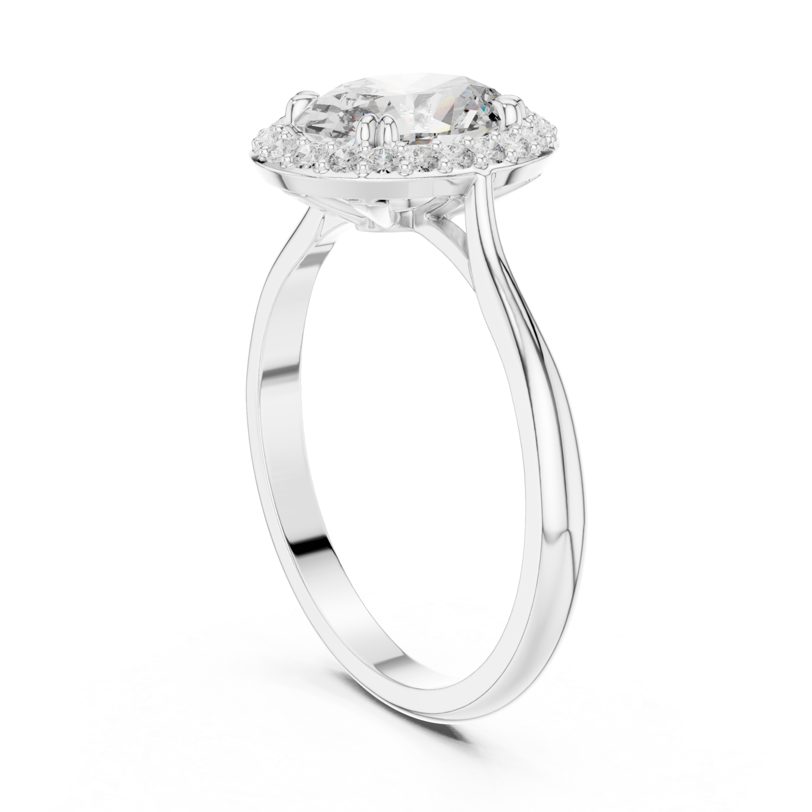  White Gold Victorian Dreamlight Radiance Halo Band Left View