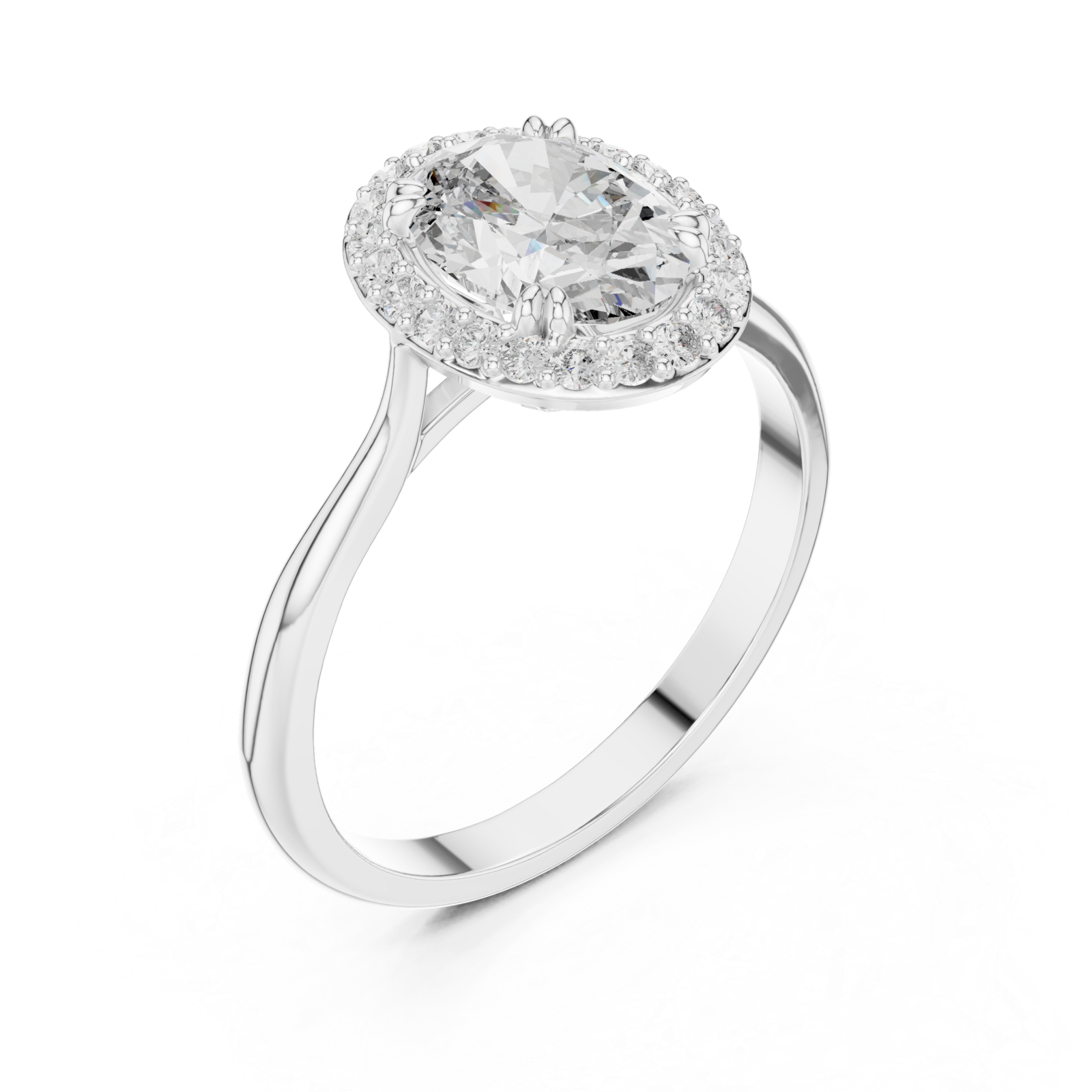  White Gold Victorian Dreamlight Radiance Halo Band Right View
