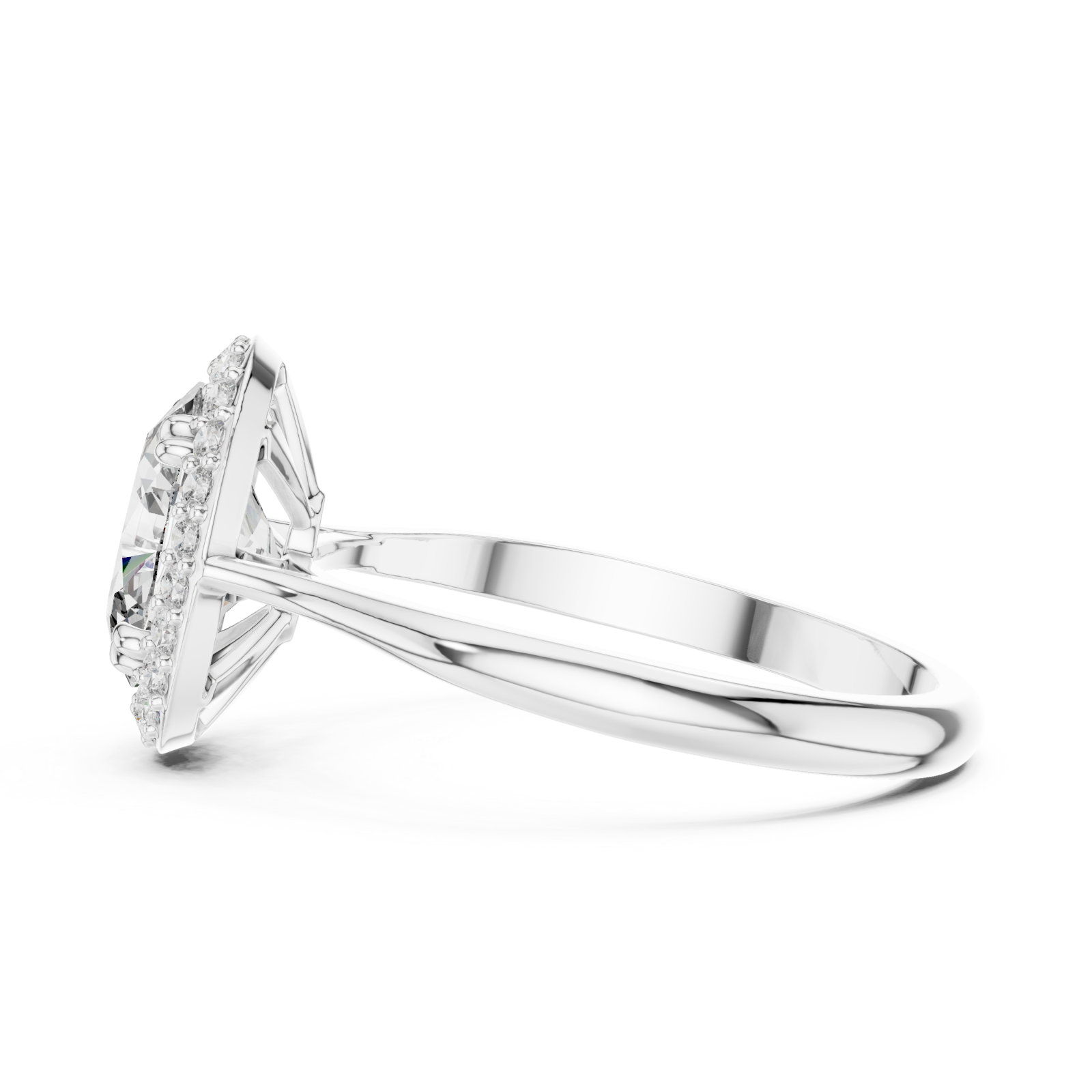  White Gold Victorian Dreamlight Radiance Halo Band Side View