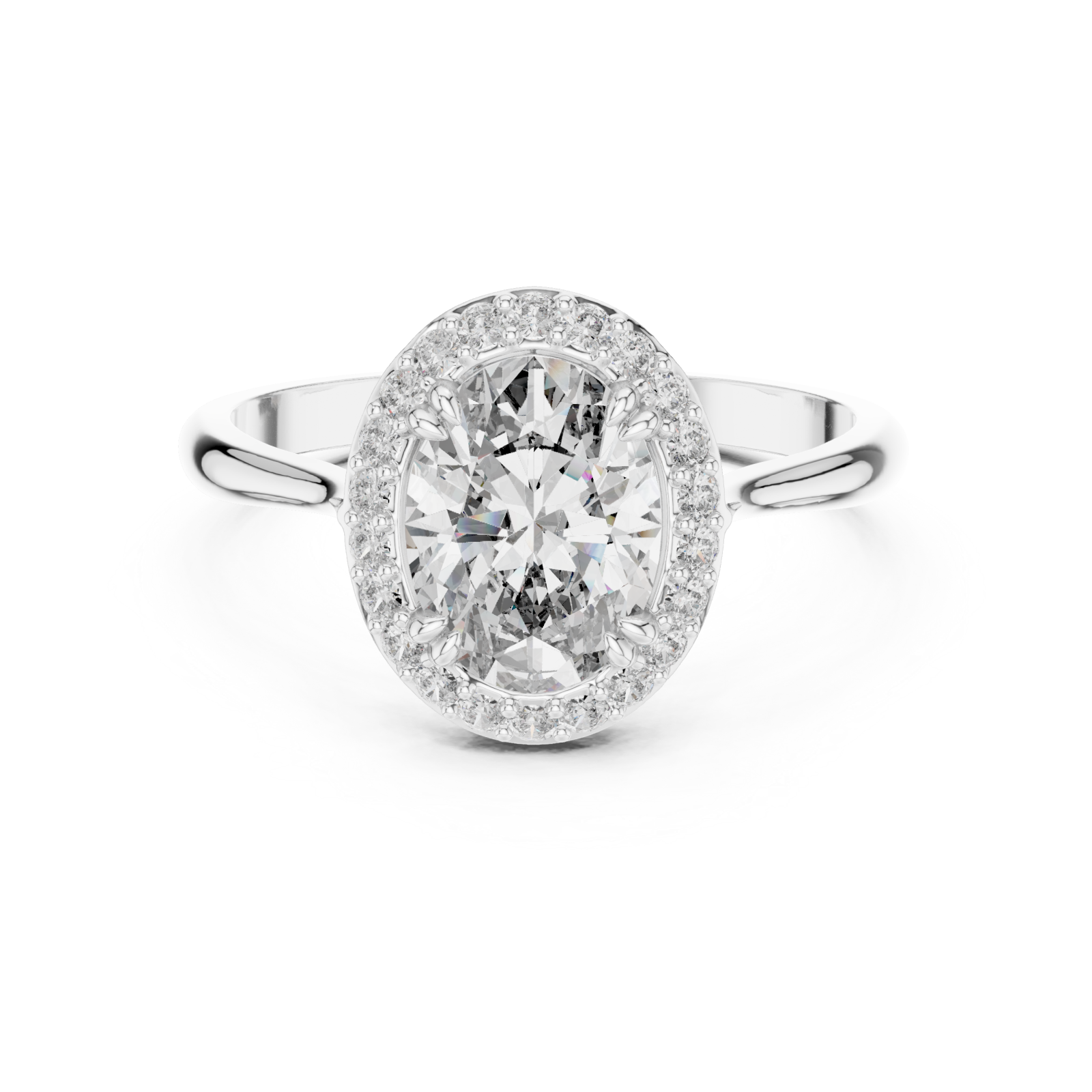  White Gold Victorian Dreamlight Radiance Halo Band Front View