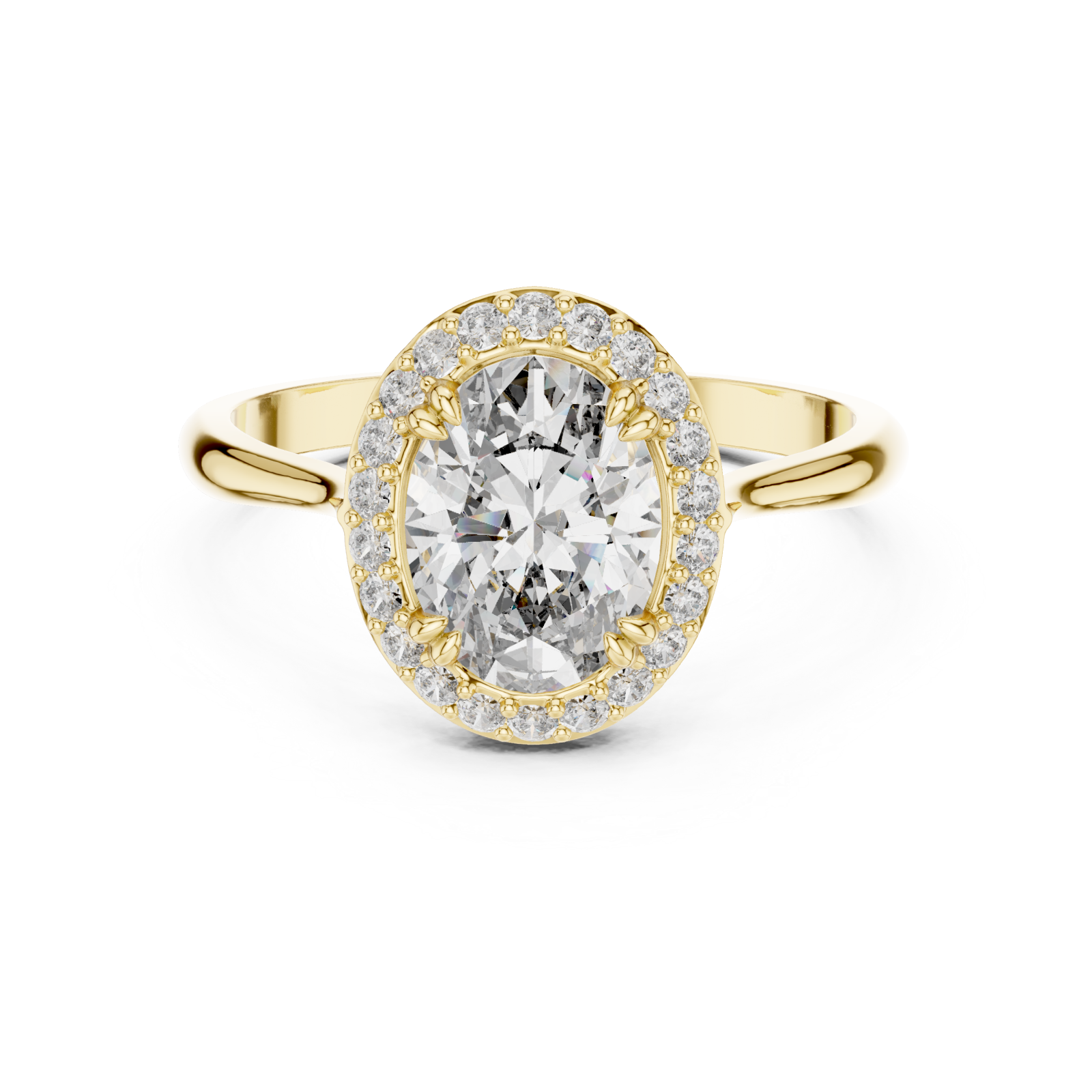  Gold Victorian Dreamlight Radiance Halo Band Front View