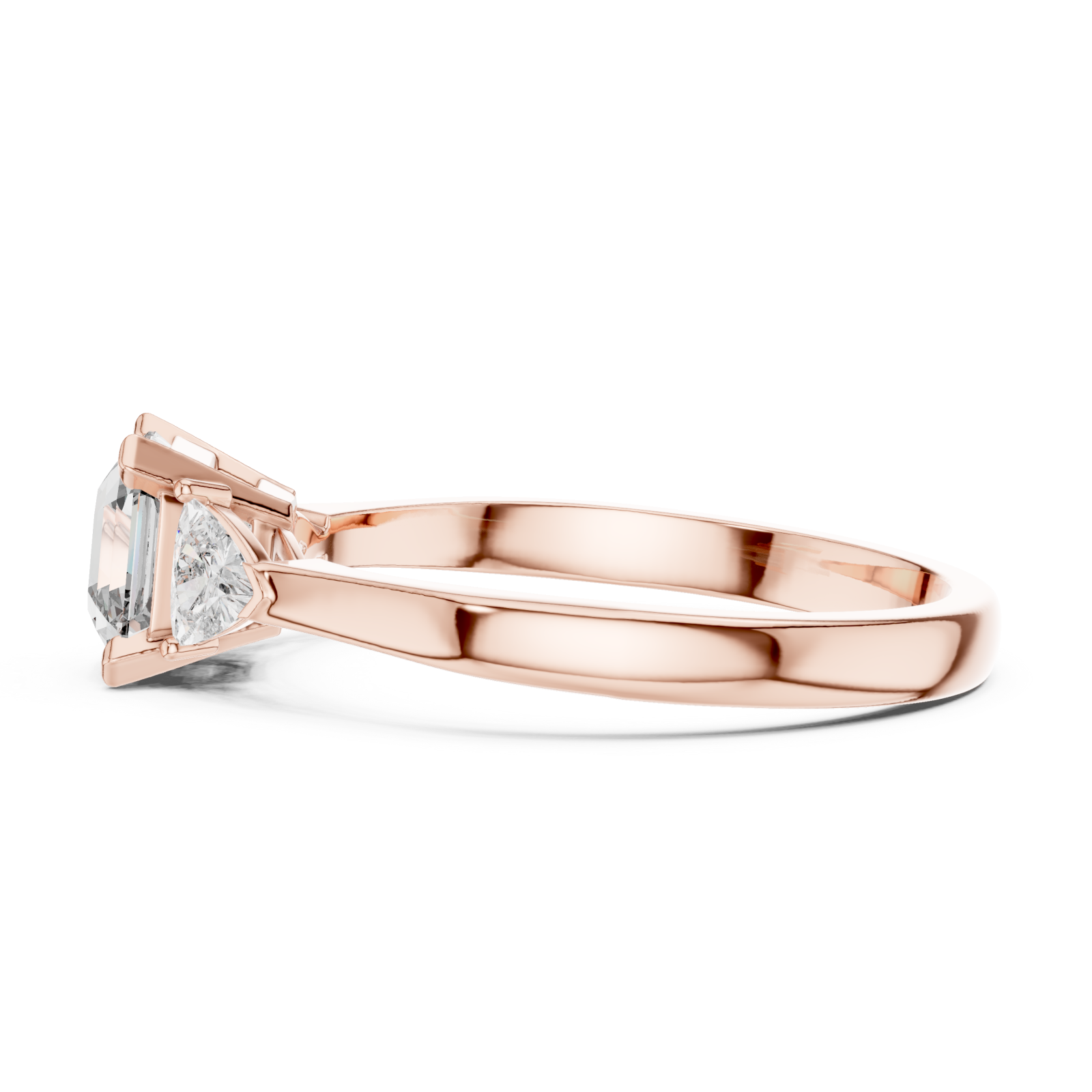  Rose Gold Lumina Mirage Oval Sided Engagement Ring Side View