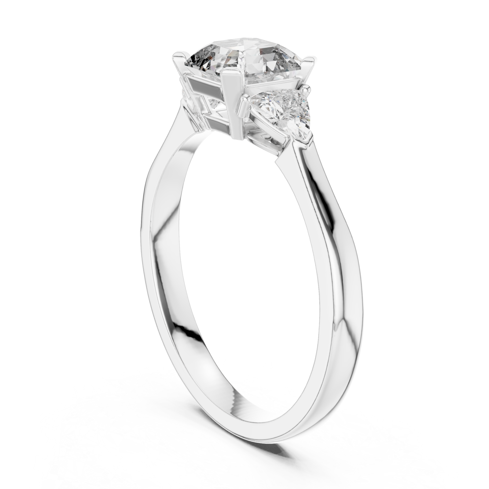  White Gold Lumina Mirage Oval Sided Engagement Ring Left View
