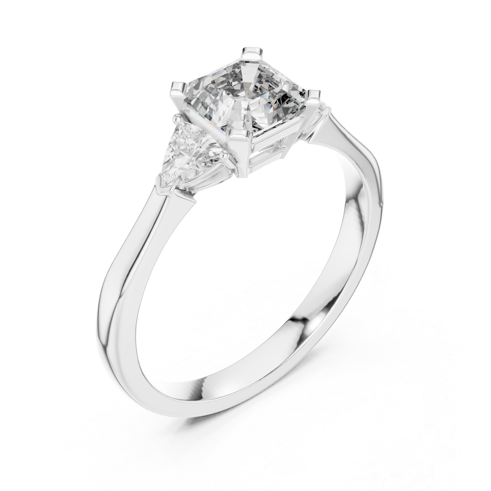  White Gold Lumina Mirage Oval Sided Engagement Ring Right View