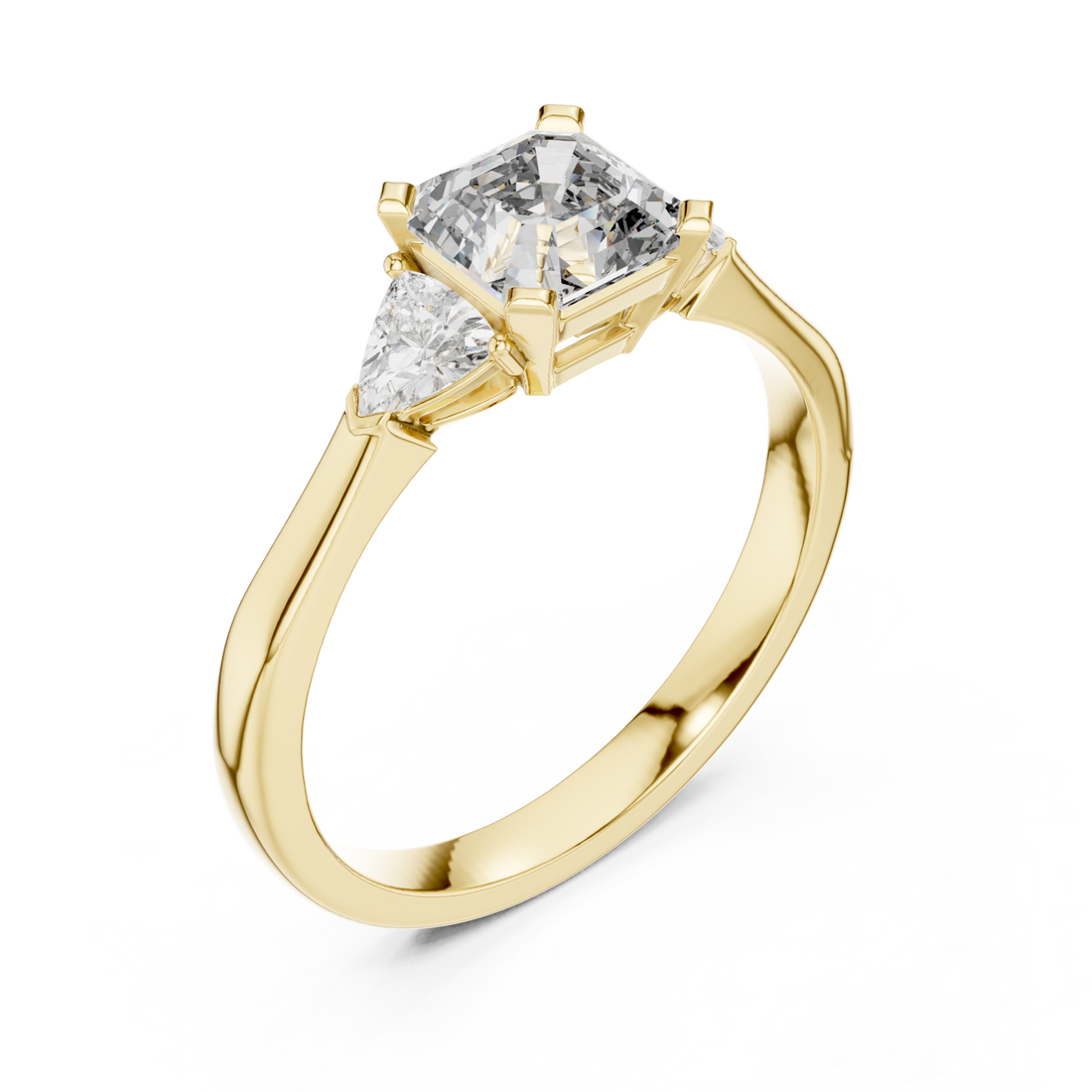 Gold Lumina Mirage Oval Sided Engagement Ring Right View