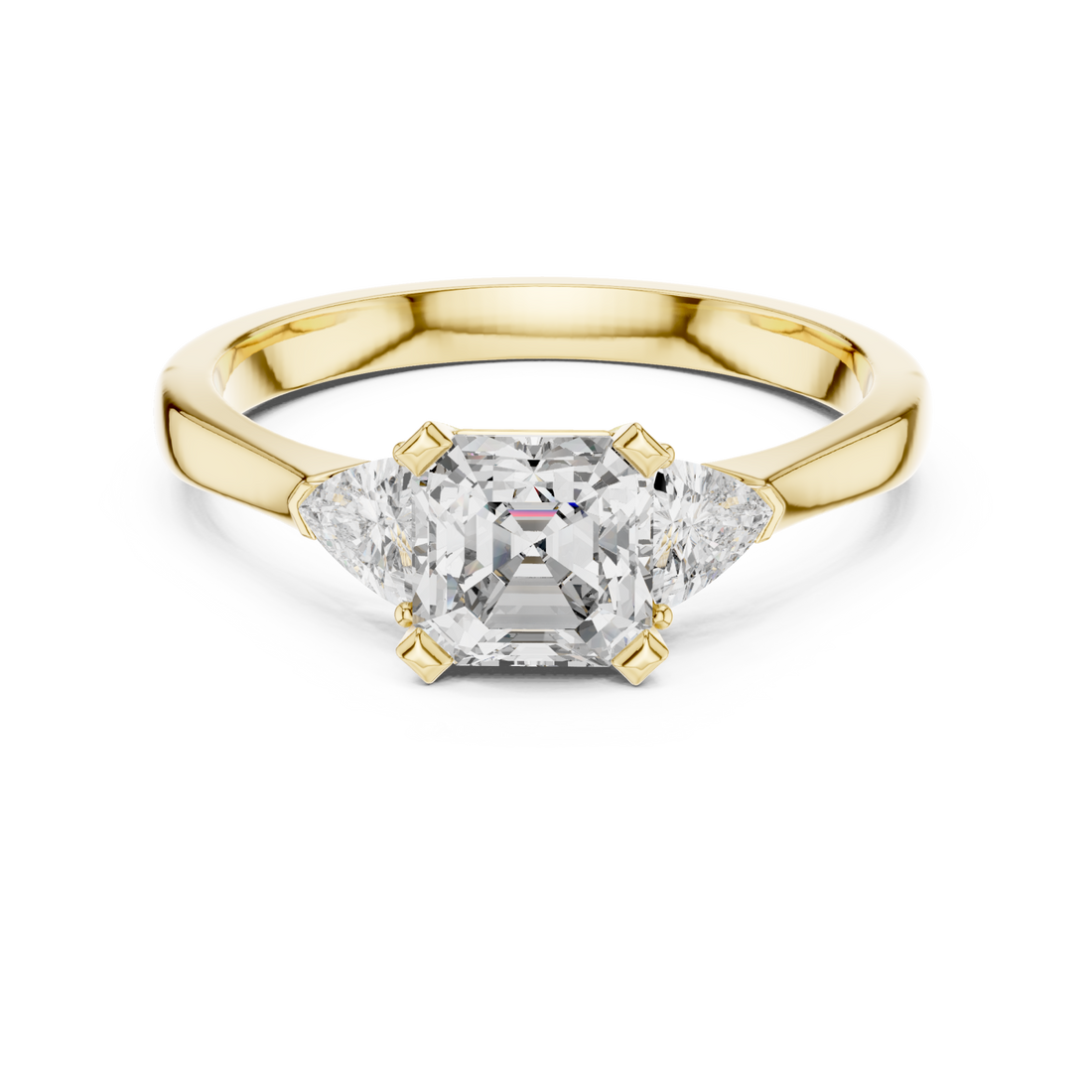 Gold Lumina Mirage Oval Sided Engagement Ring Right View