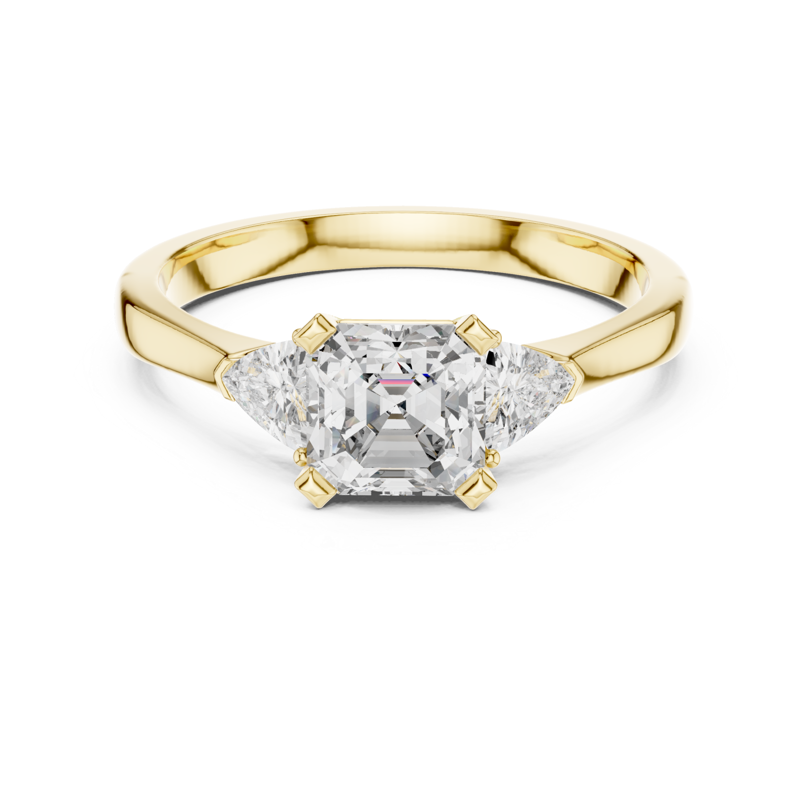  Gold Lumina Mirage Oval Sided Engagement Ring Front View