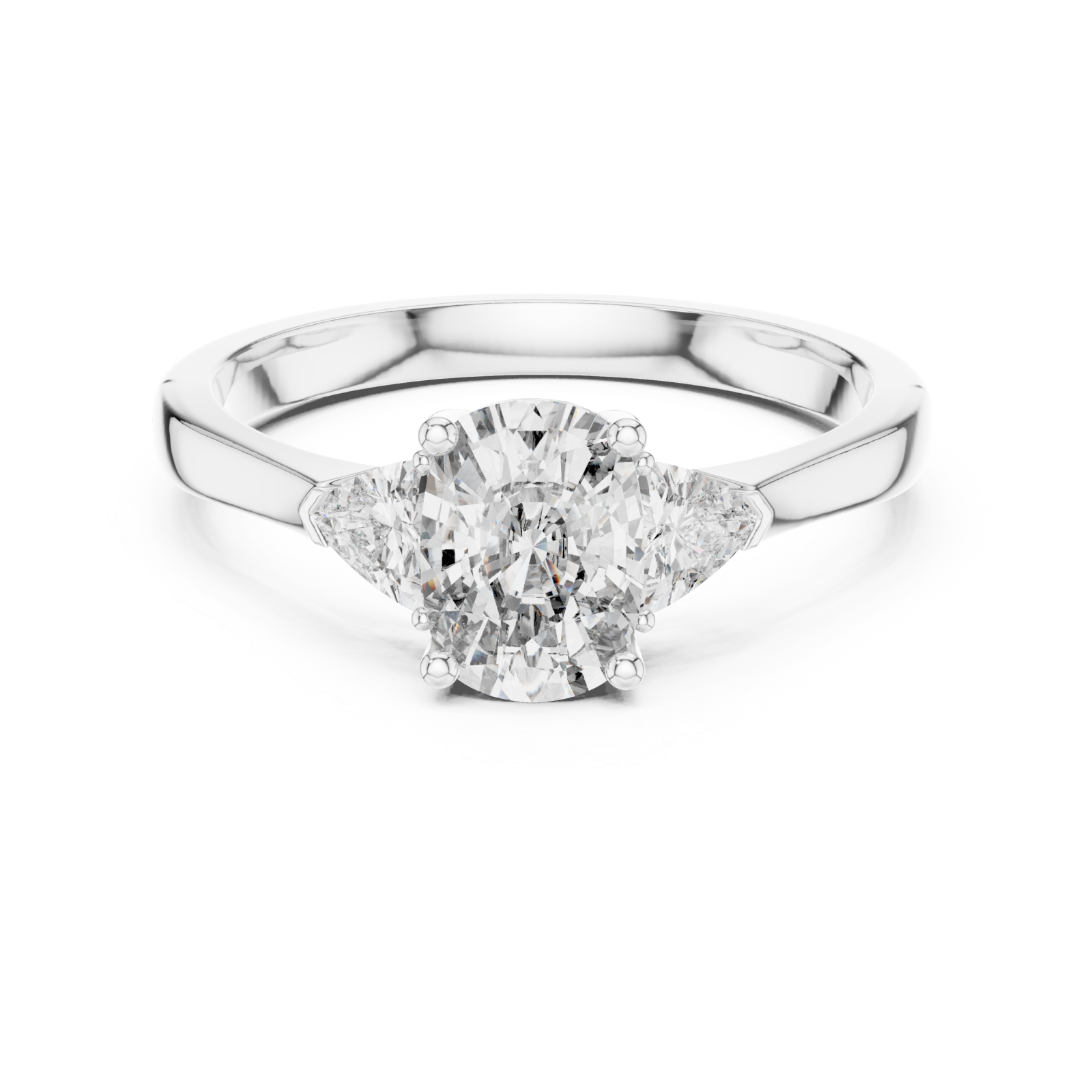  White Gold Celestial Whisper Marquise Ring Front View