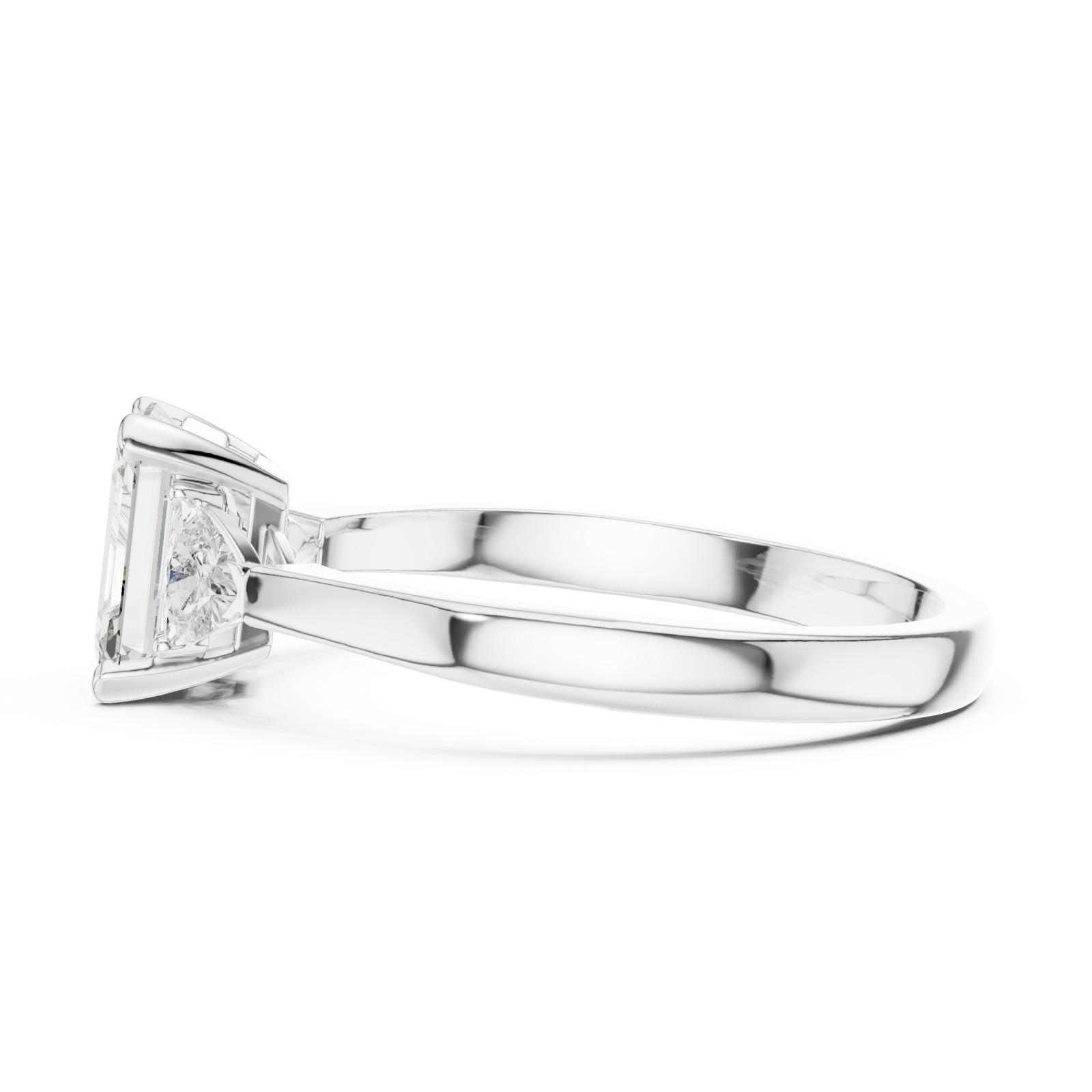  White Gold Celestial Muse Focused Beauty Solitaire Ring Side View