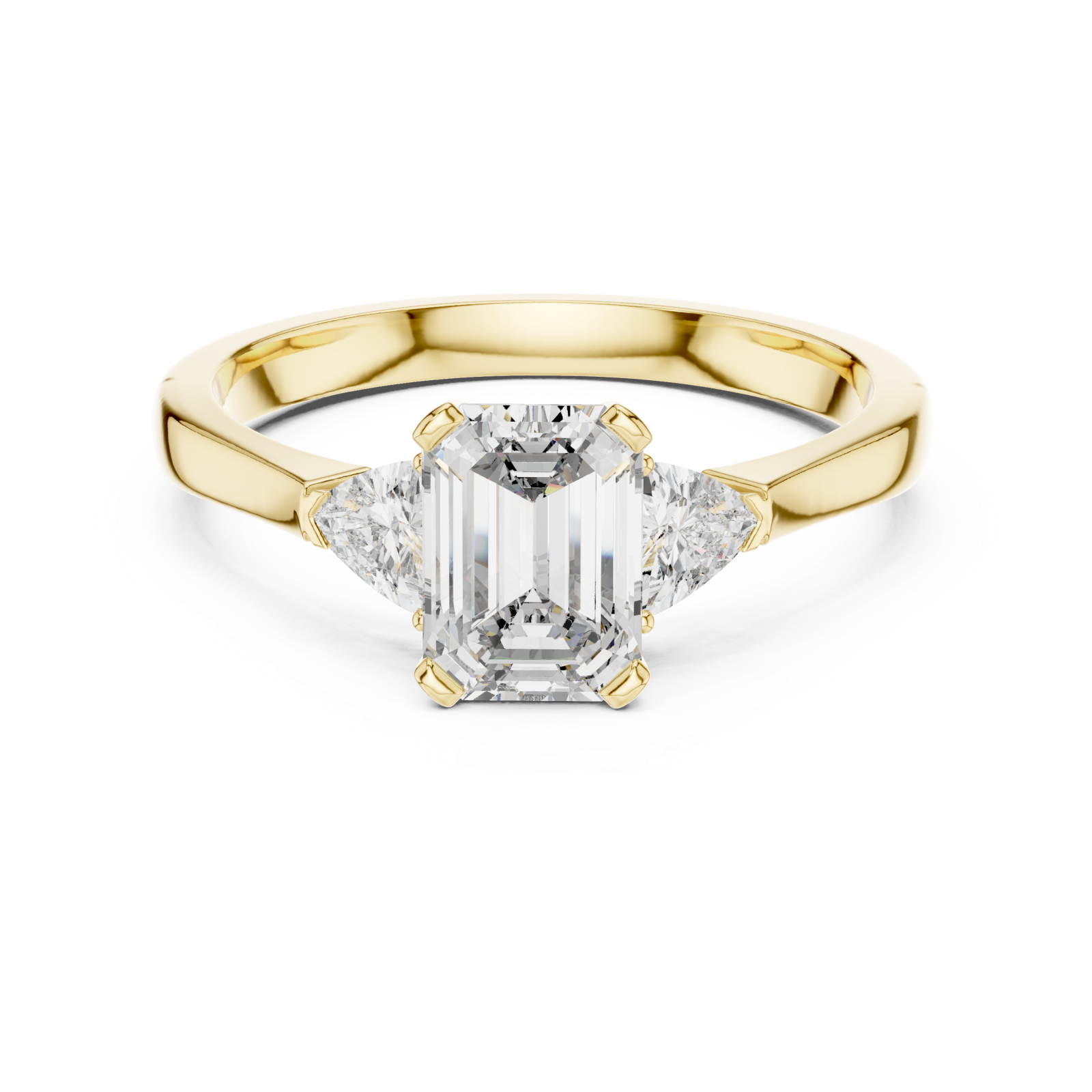  Gold Celestial Muse Focused Beauty Solitaire Ring Front View