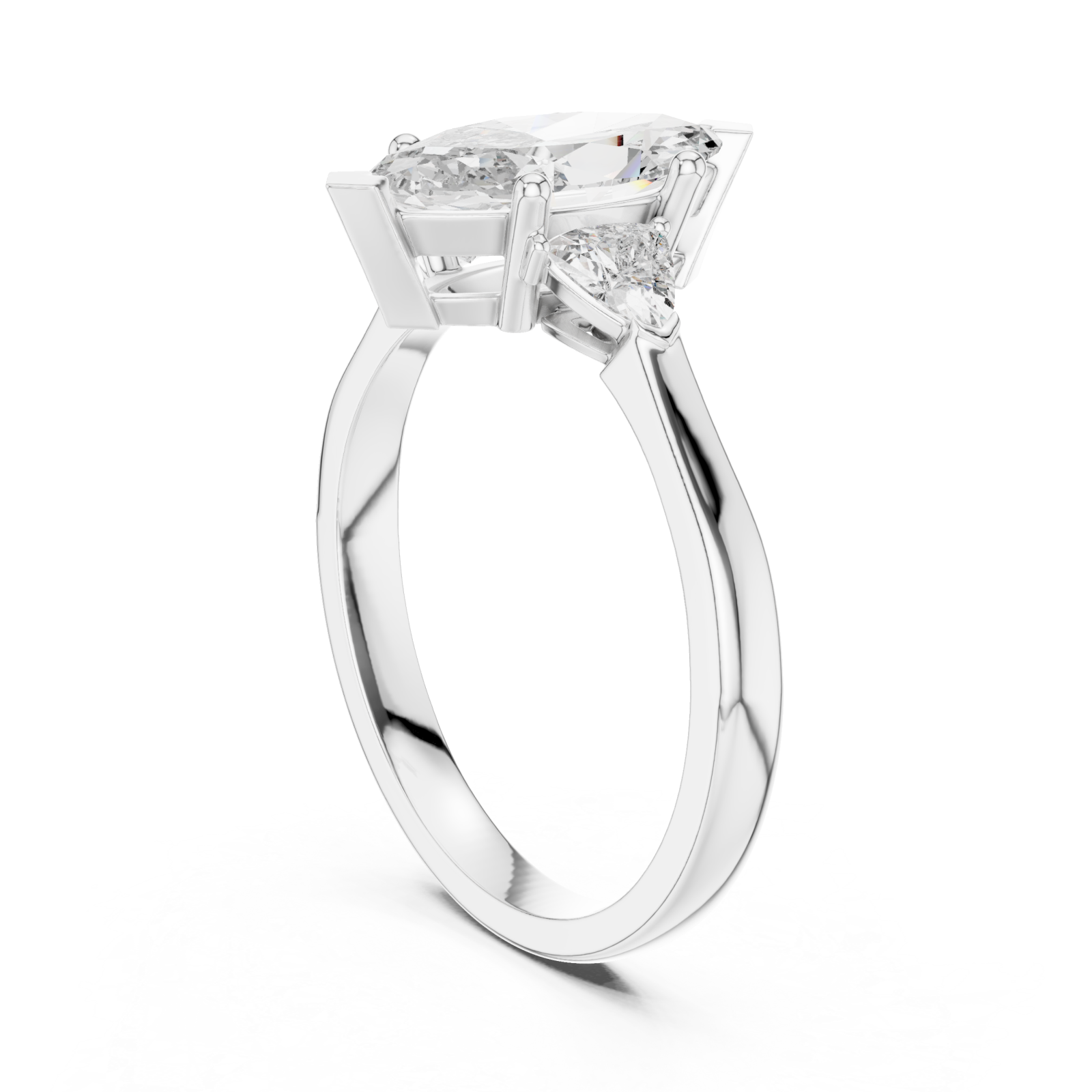  White Gold Twilight Serenade Solitaire Ring Left View