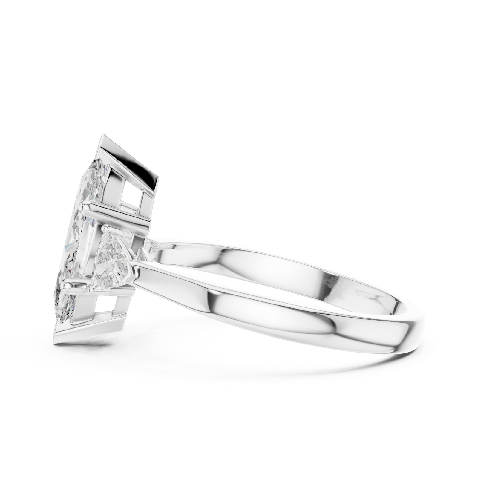 White Gold Twilight Serenade Solitaire Ring Side View
