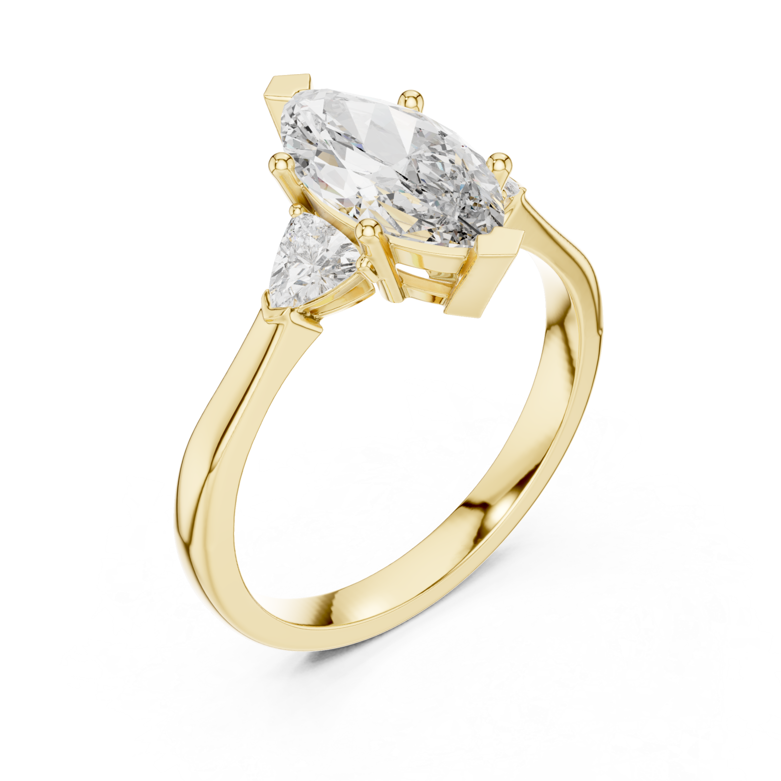 Gold Twilight Serenade Solitaire Ring Right View