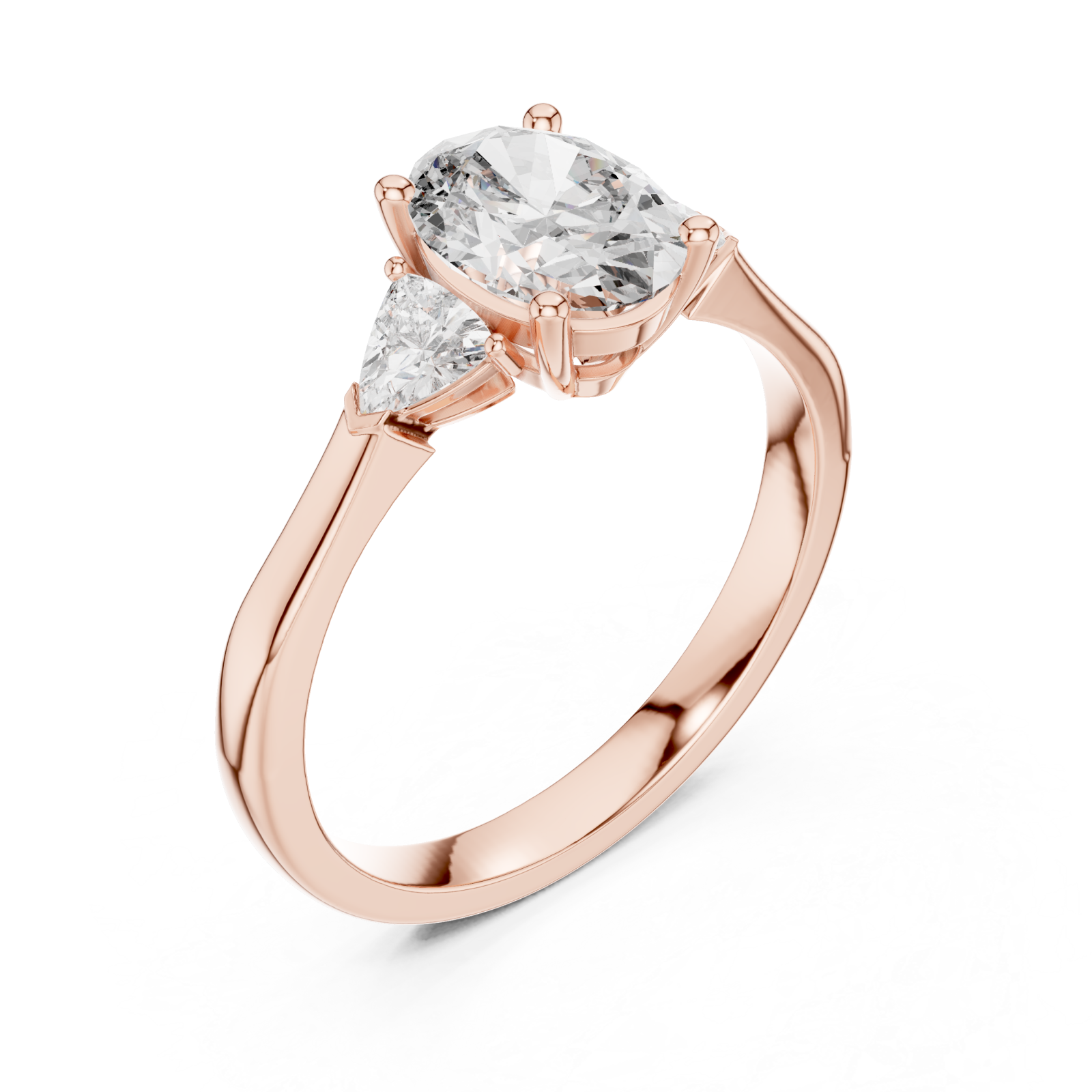  Rose Gold Ethereal Promise Two-Stone Fine Band Ring Right View