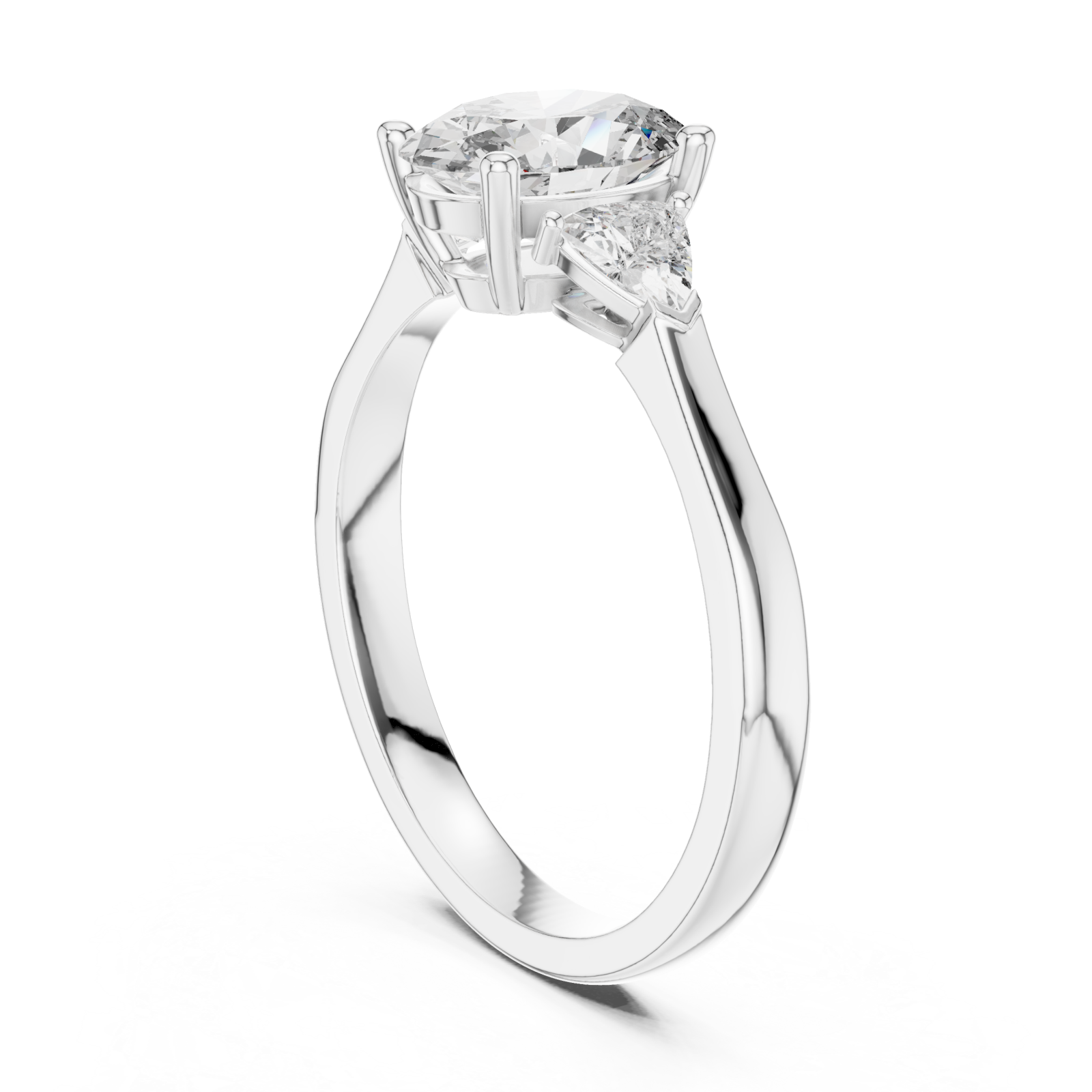  White Gold Ethereal Promise Two-Stone Fine Band Ring Left View