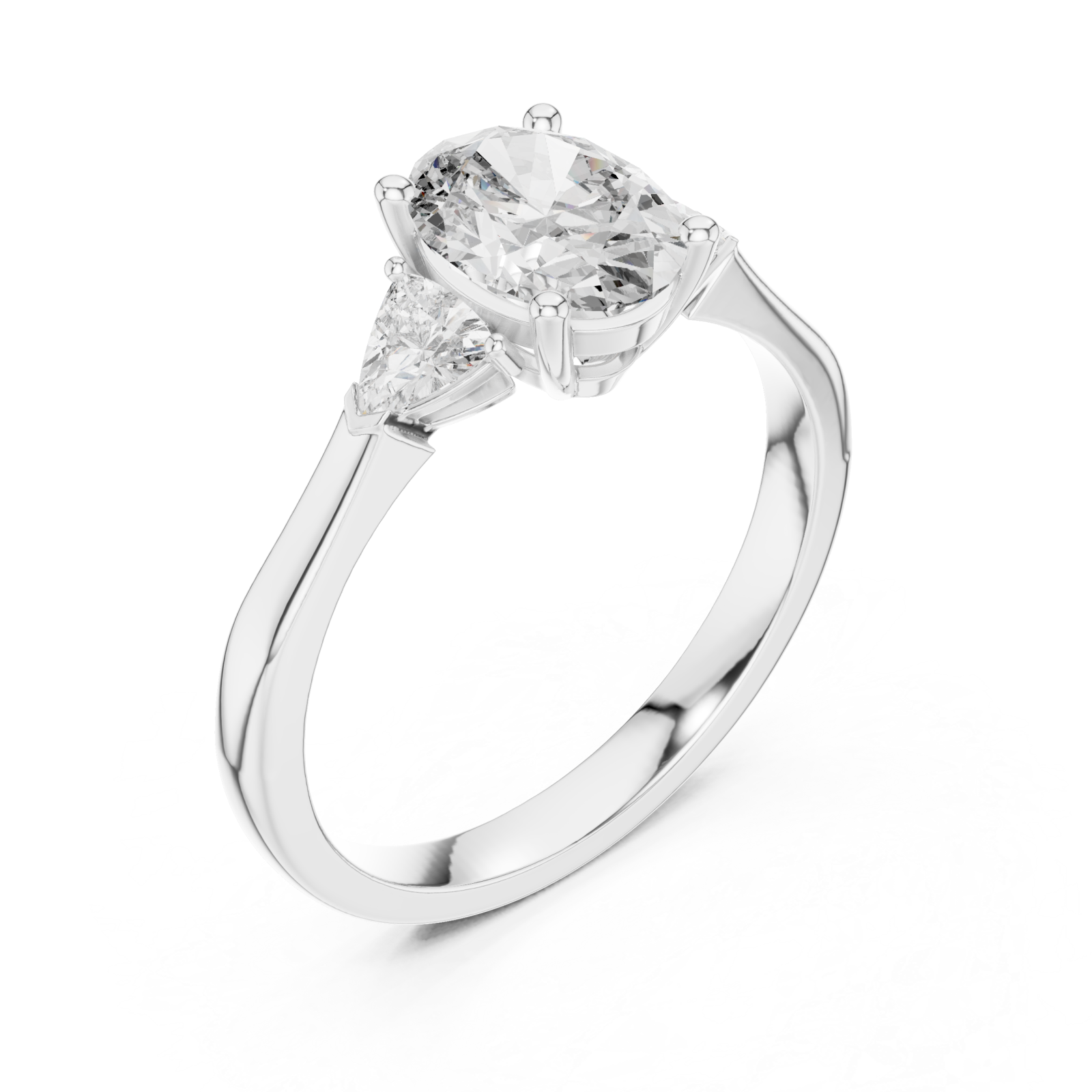  White Gold Ethereal Promise Two-Stone Fine Band Ring Right View