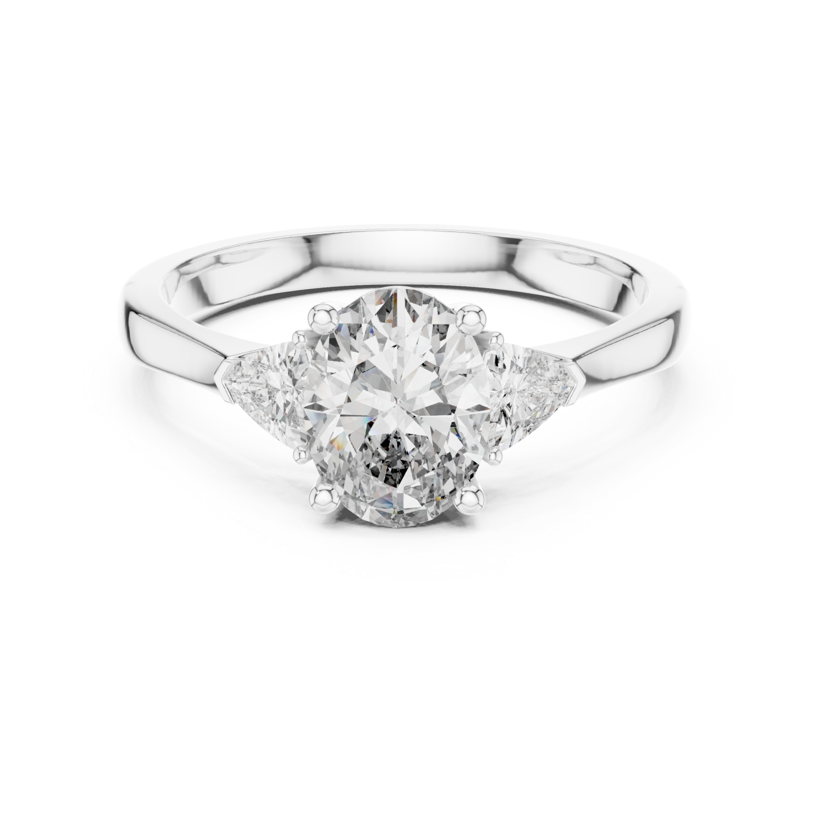  White Gold Ethereal Promise Two-Stone Fine Band Ring Front View