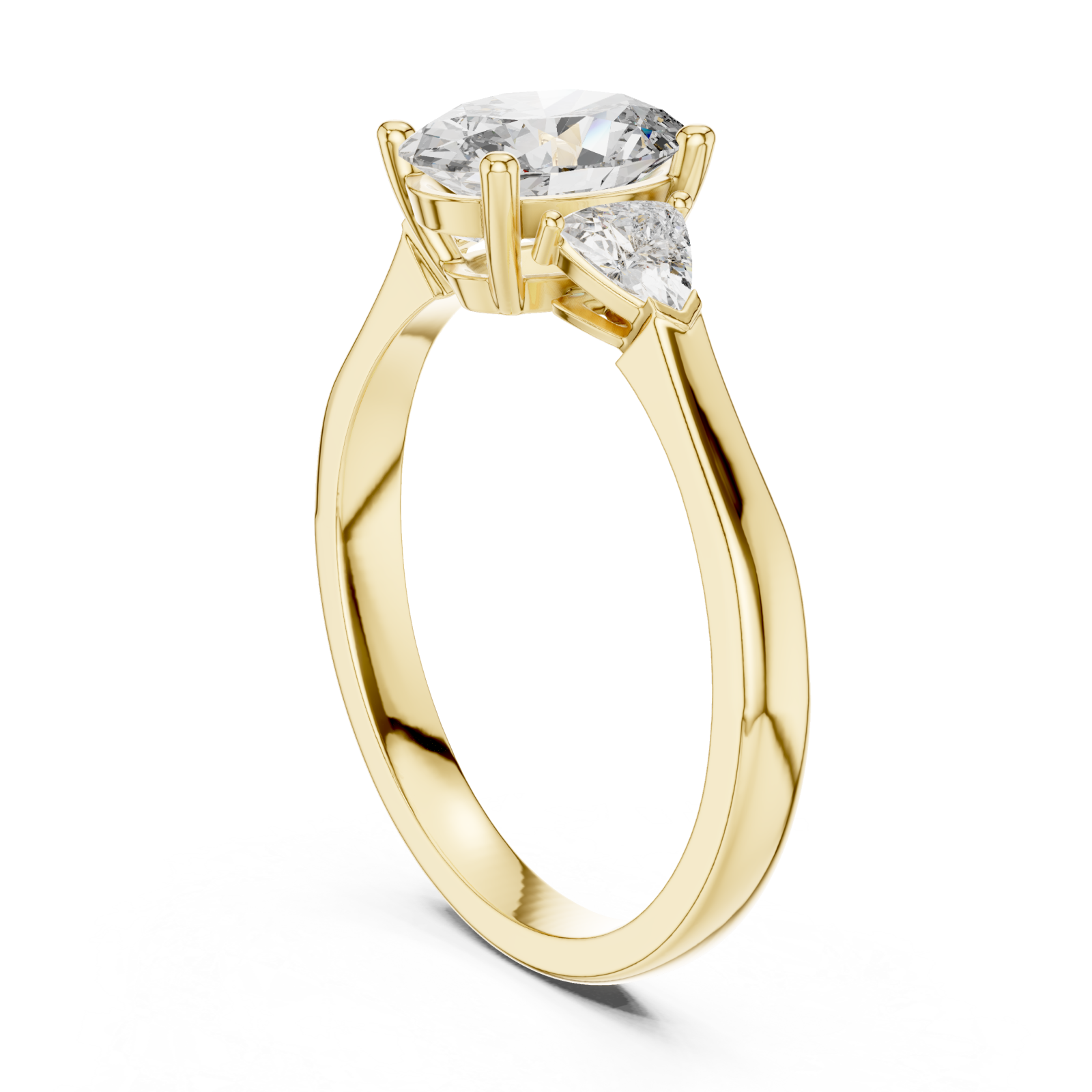  Gold Ethereal Promise Two-Stone Fine Band Ring Left View