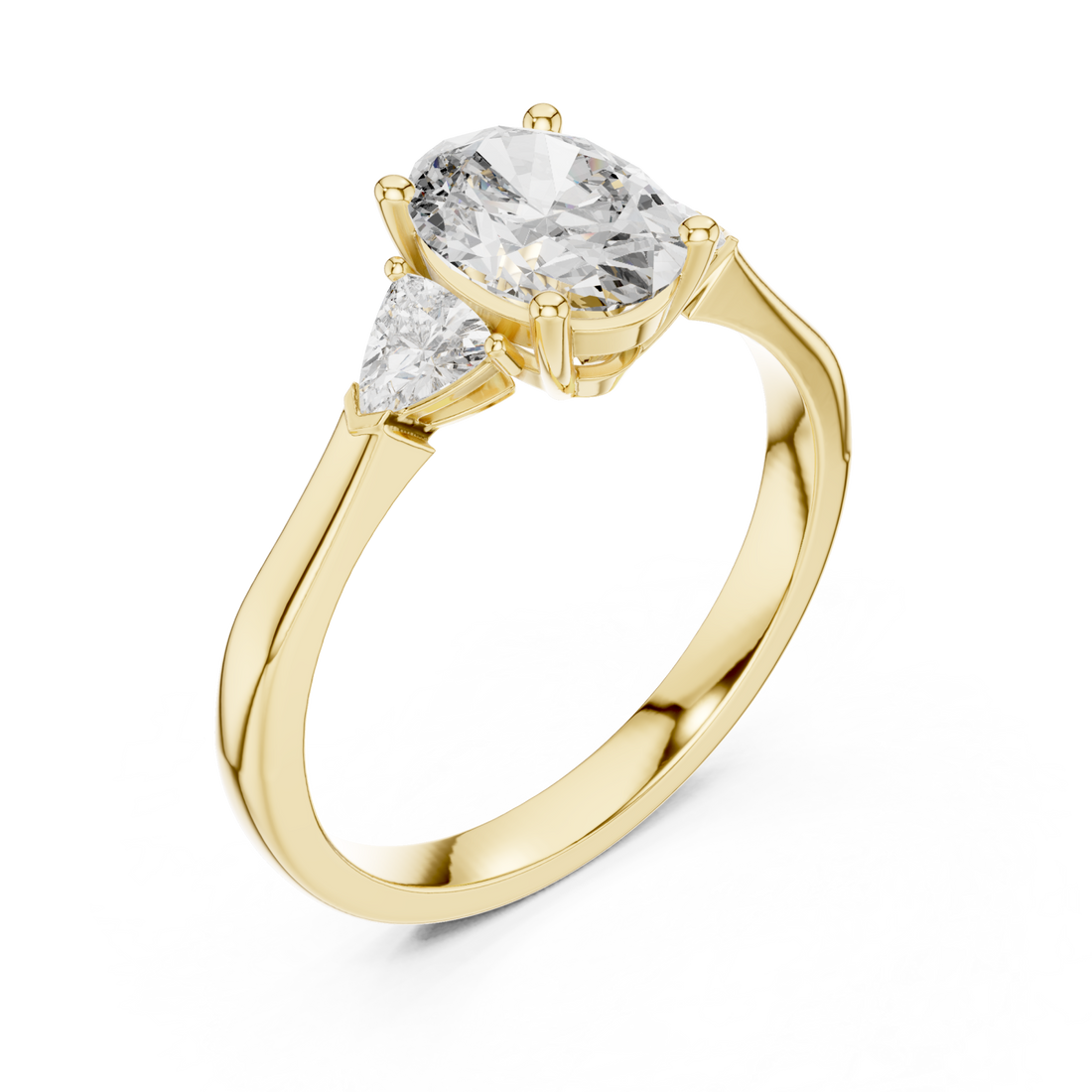Gold Ethereal Promise Two-Stone Fine Band Ring Right View