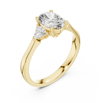 Gold Ethereal Promise Two-Stone Fine Band Ring Right View