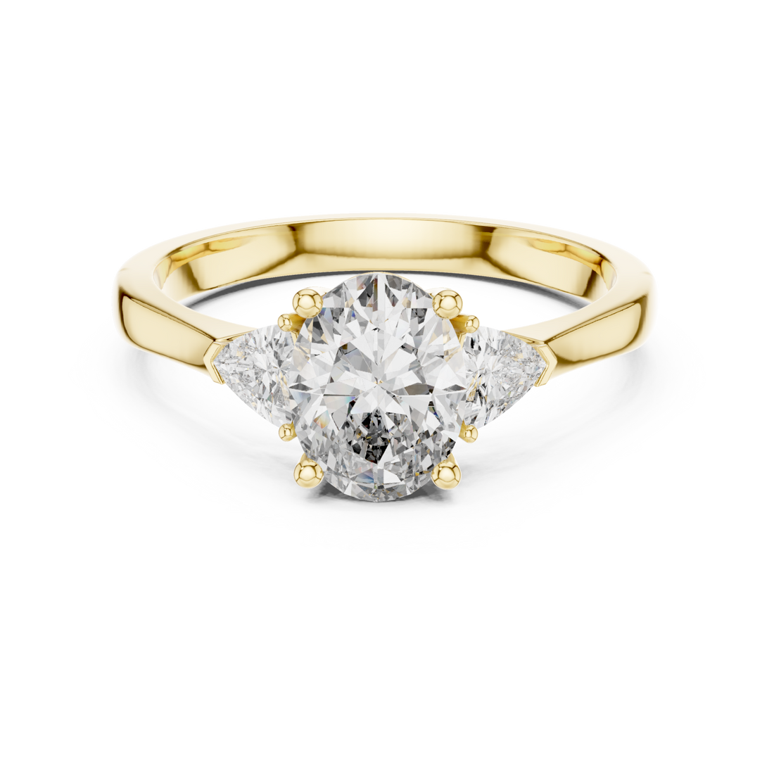 Gold Ethereal Promise Two-Stone Fine Band Ring Right View