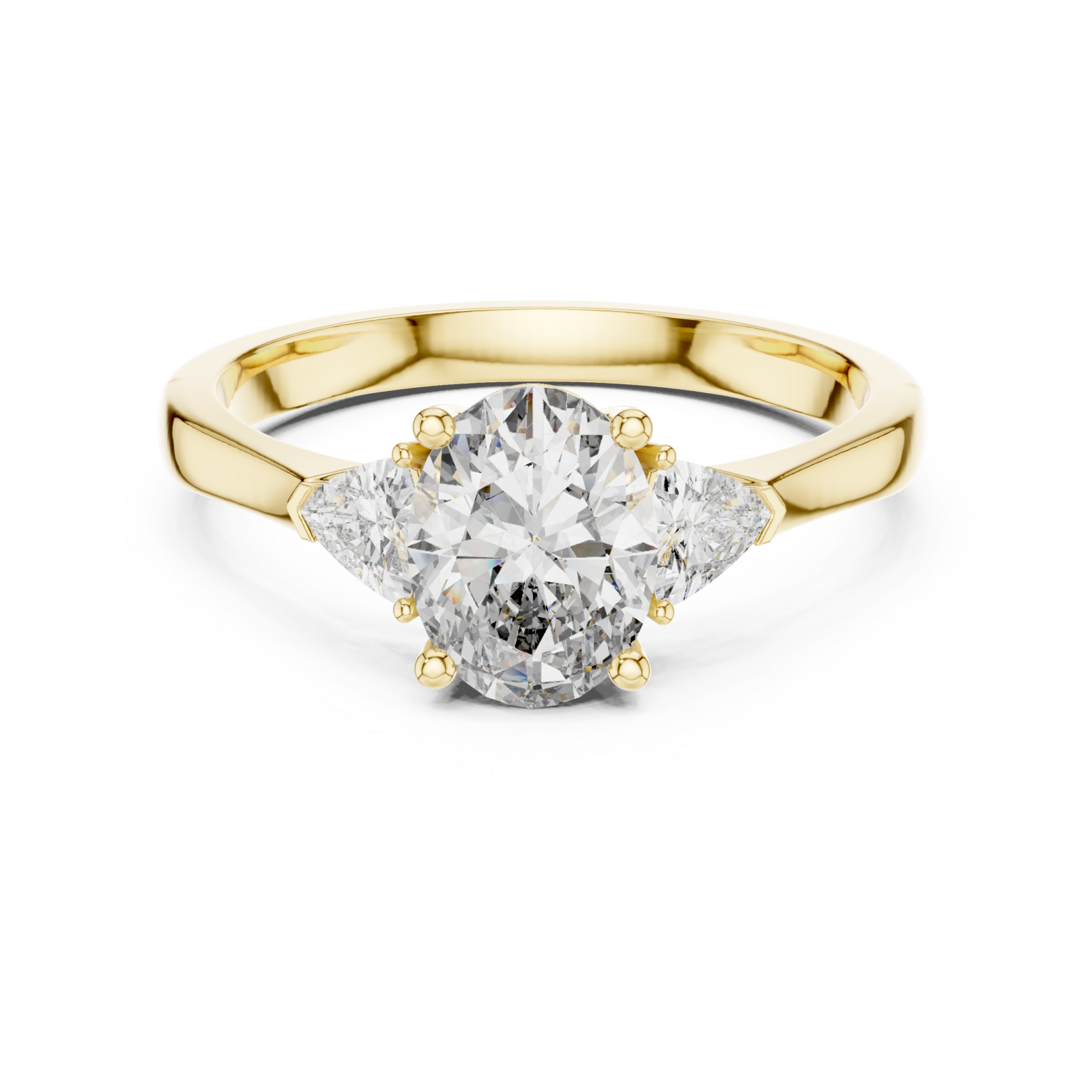  Gold Ethereal Promise Two-Stone Fine Band Ring Front View