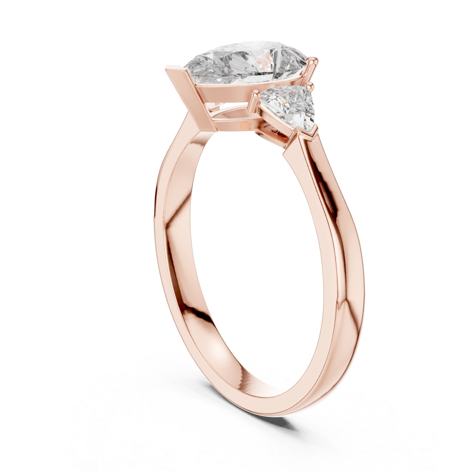  Rose Gold Celestial Muse Elegance Halo Engagement Ring Left View