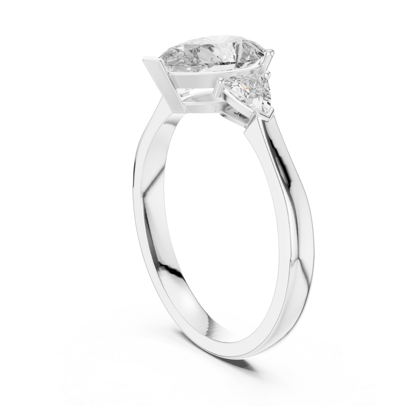  White Gold Celestial Muse Elegance Halo Engagement Ring Left View