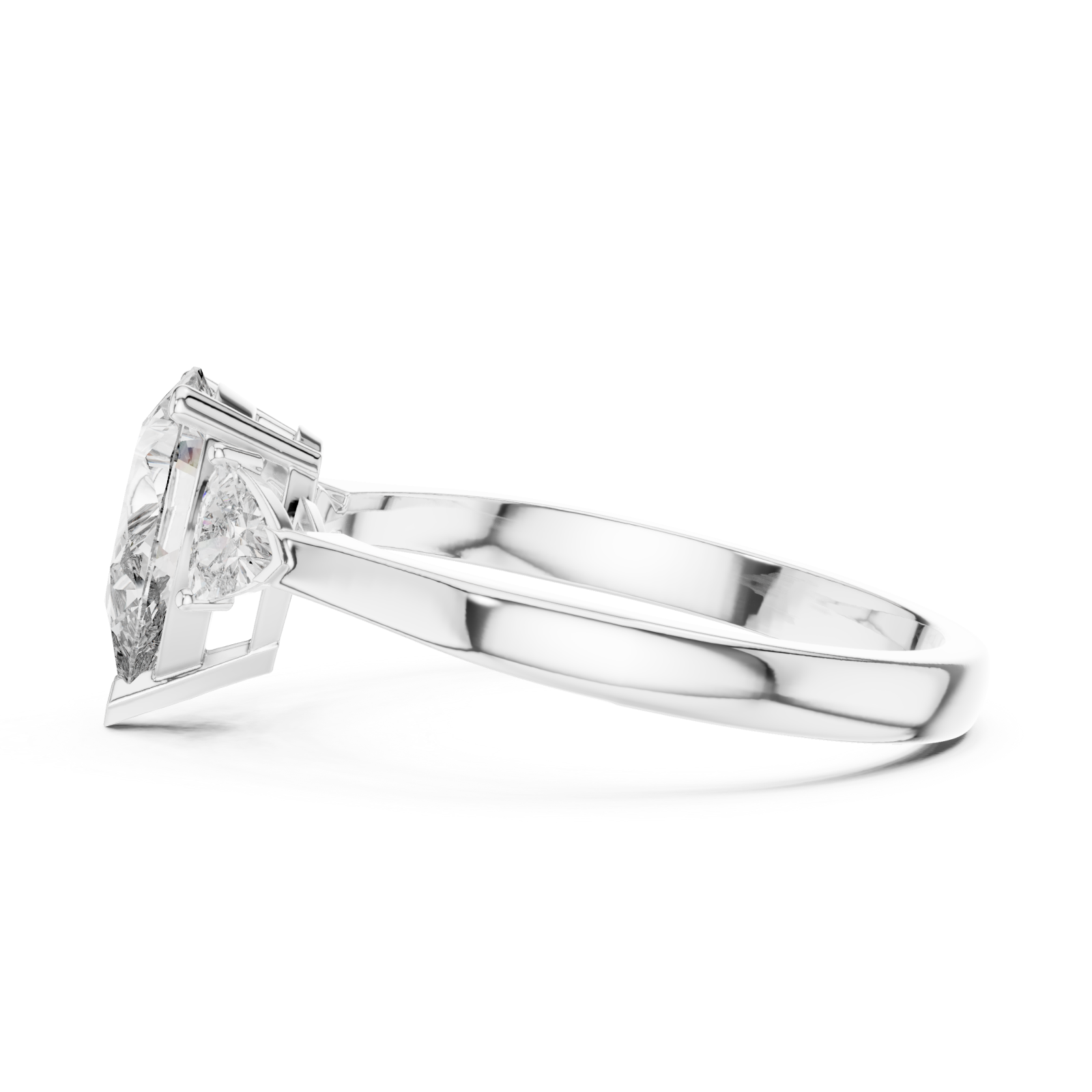  White Gold Celestial Muse Elegance Halo Engagement Ring Side View