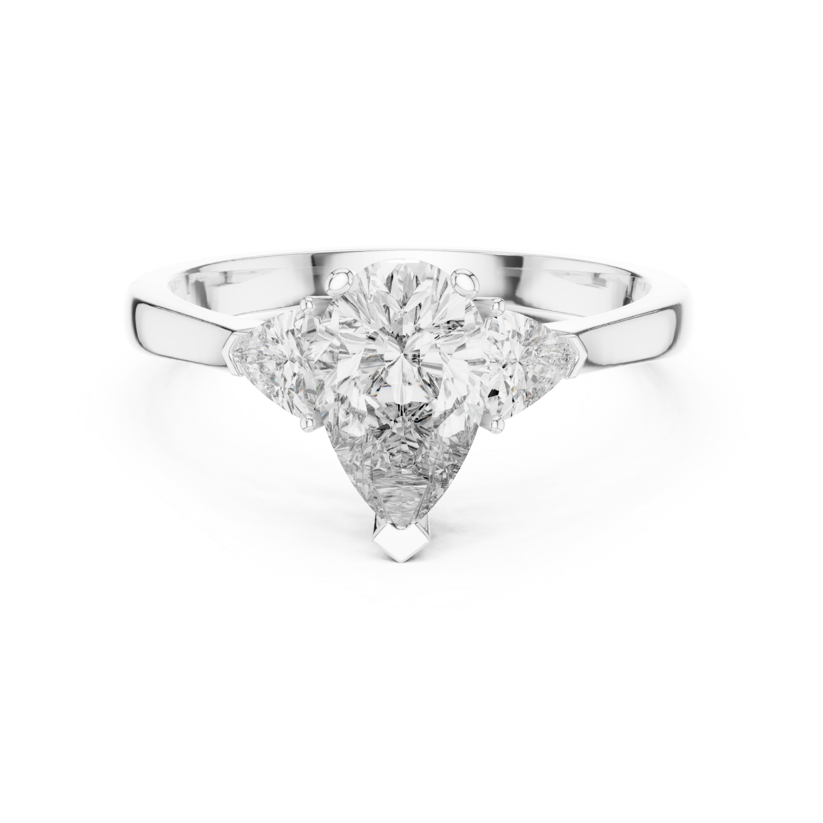  White Gold Celestial Muse Elegance Halo Engagement Ring Front View