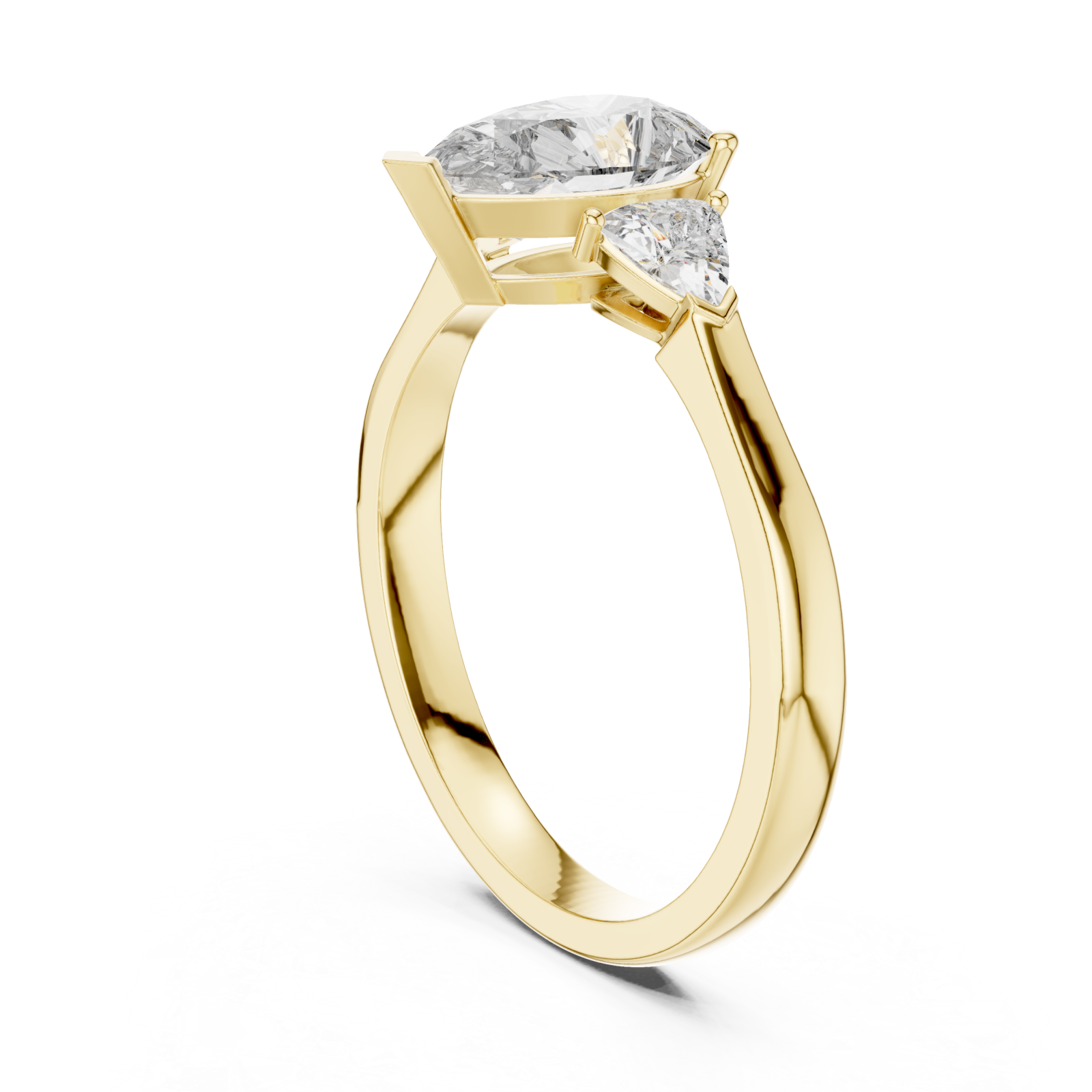  Gold Celestial Muse Elegance Halo Engagement Ring Left View