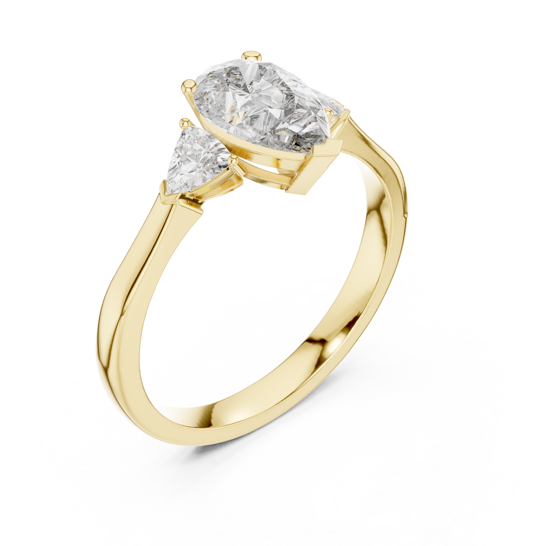 Gold Celestial Muse Elegance Halo Engagement Ring Right View