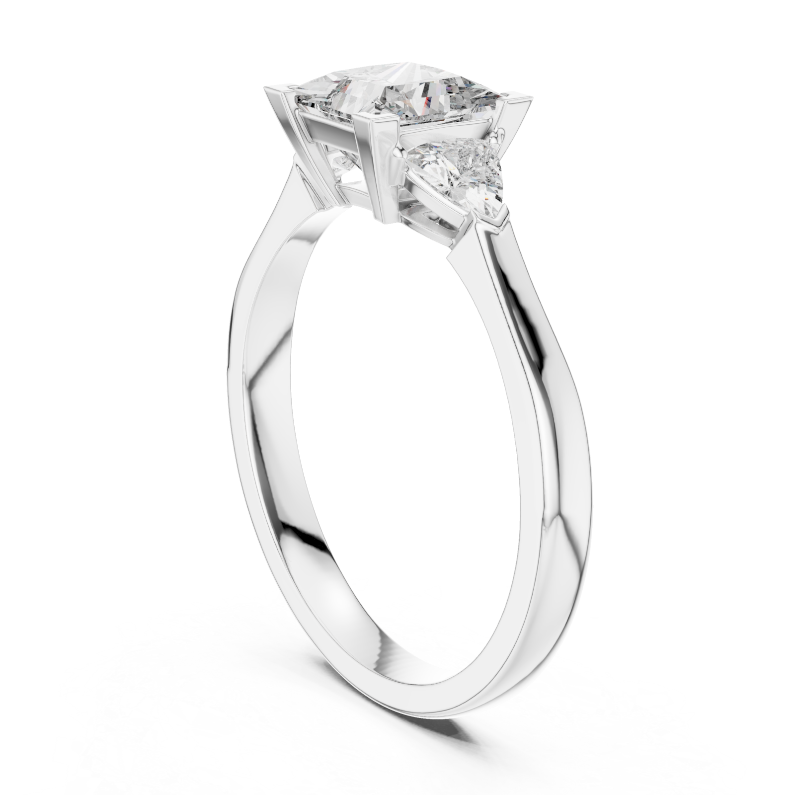  White Gold Graceful Paragon Statement Ring Left View