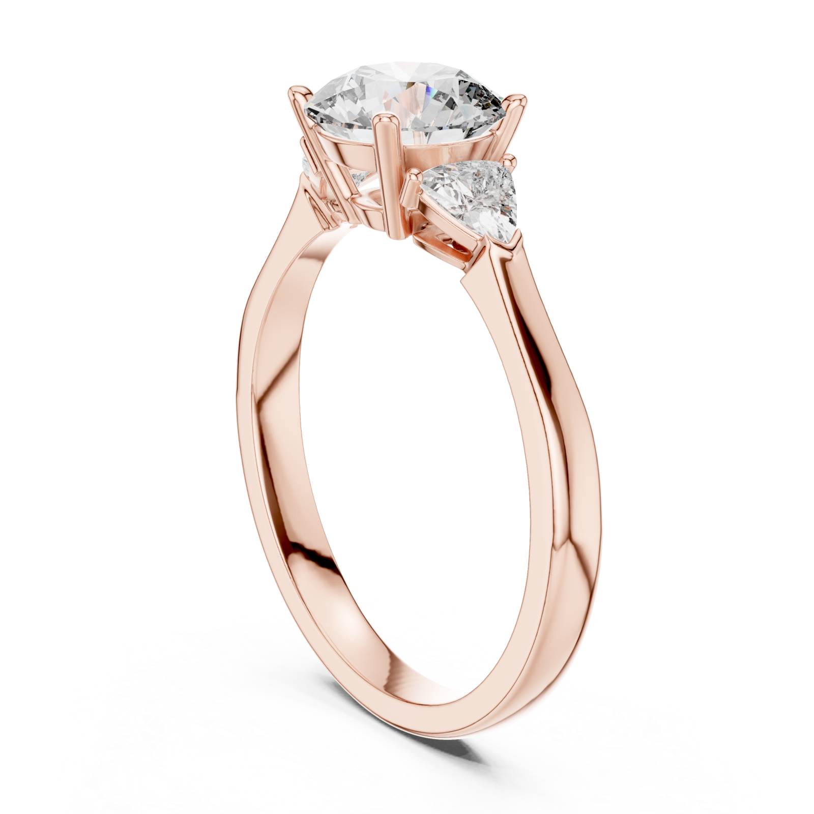  Rose Gold Radiant Unity Modern Statement Ring Left View