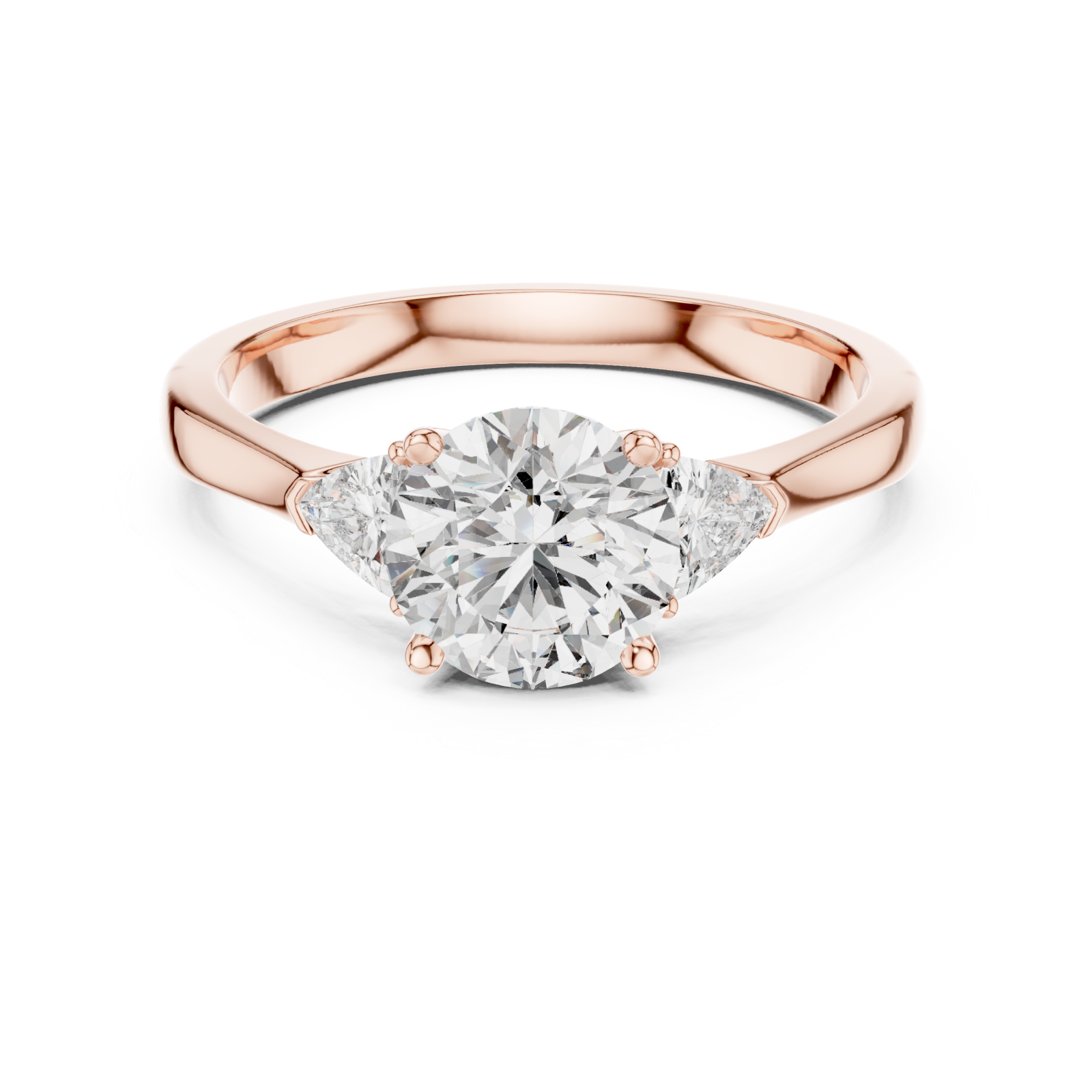  Rose Gold Radiant Unity Modern Statement Ring Front View
