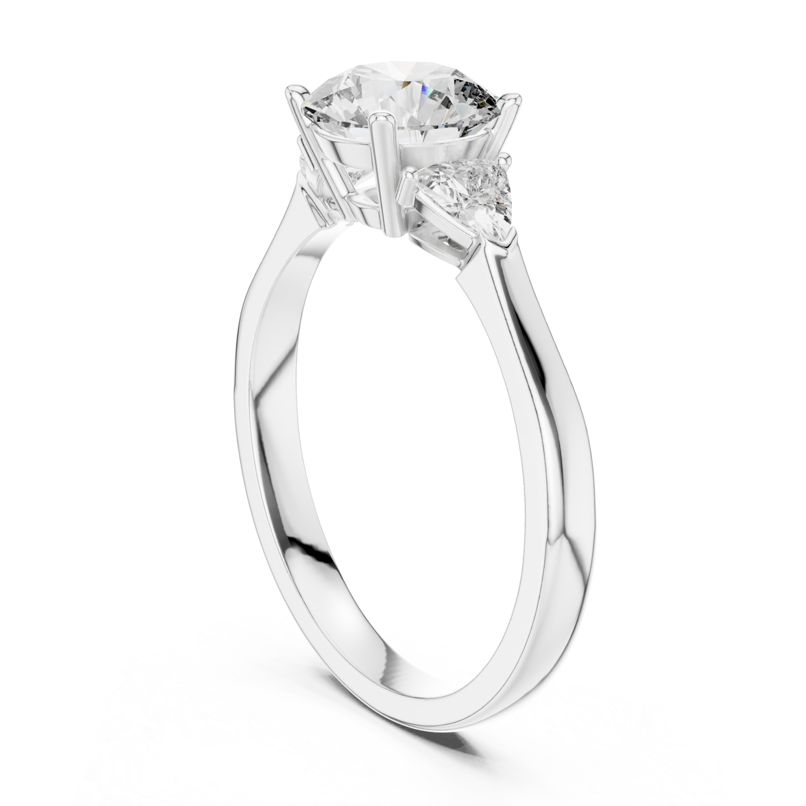  White Gold Radiant Unity Modern Statement Ring Left View