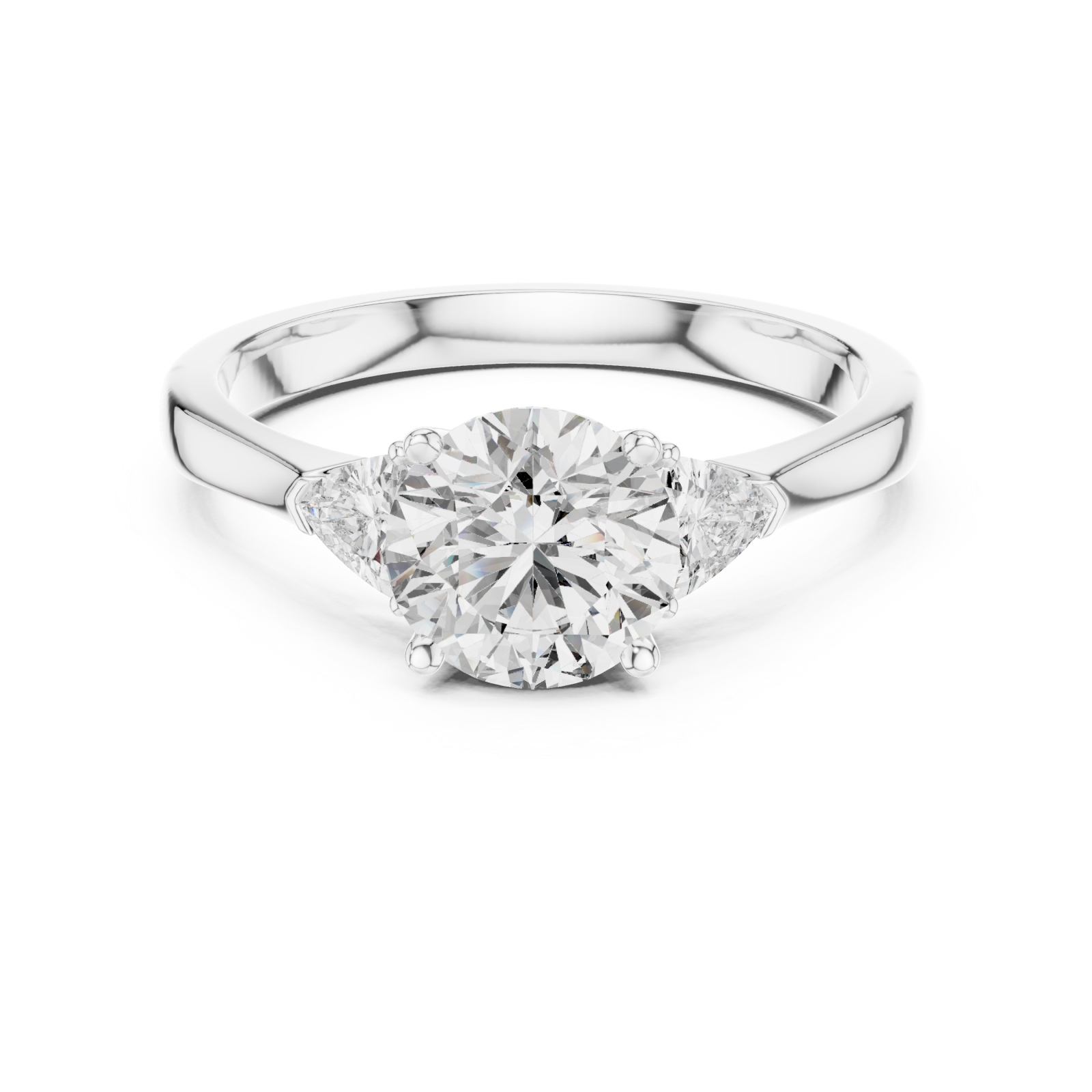  White Gold Radiant Unity Modern Statement Ring Front View