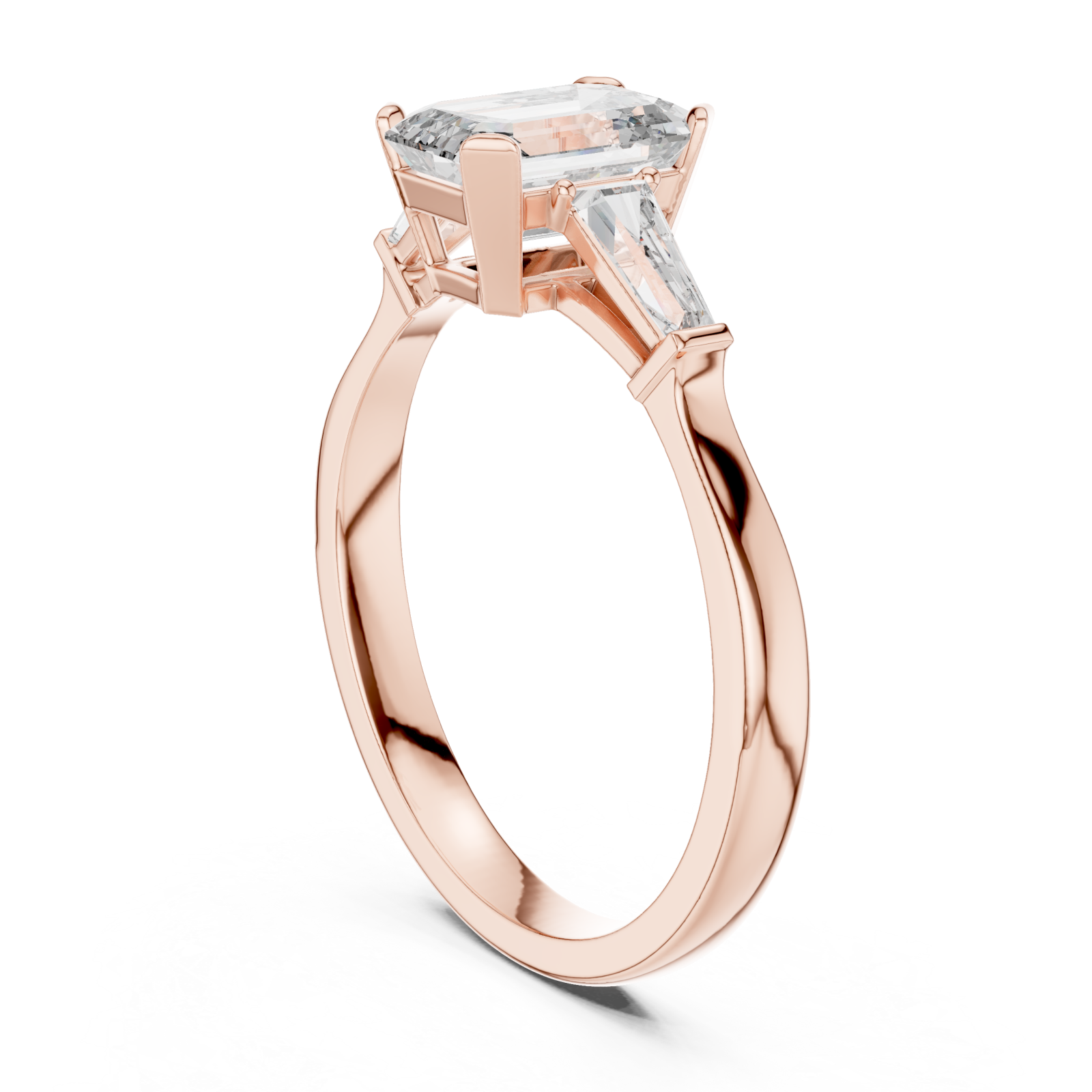 Rose Gold Evening Whisper Central Solitaire Ring Left View