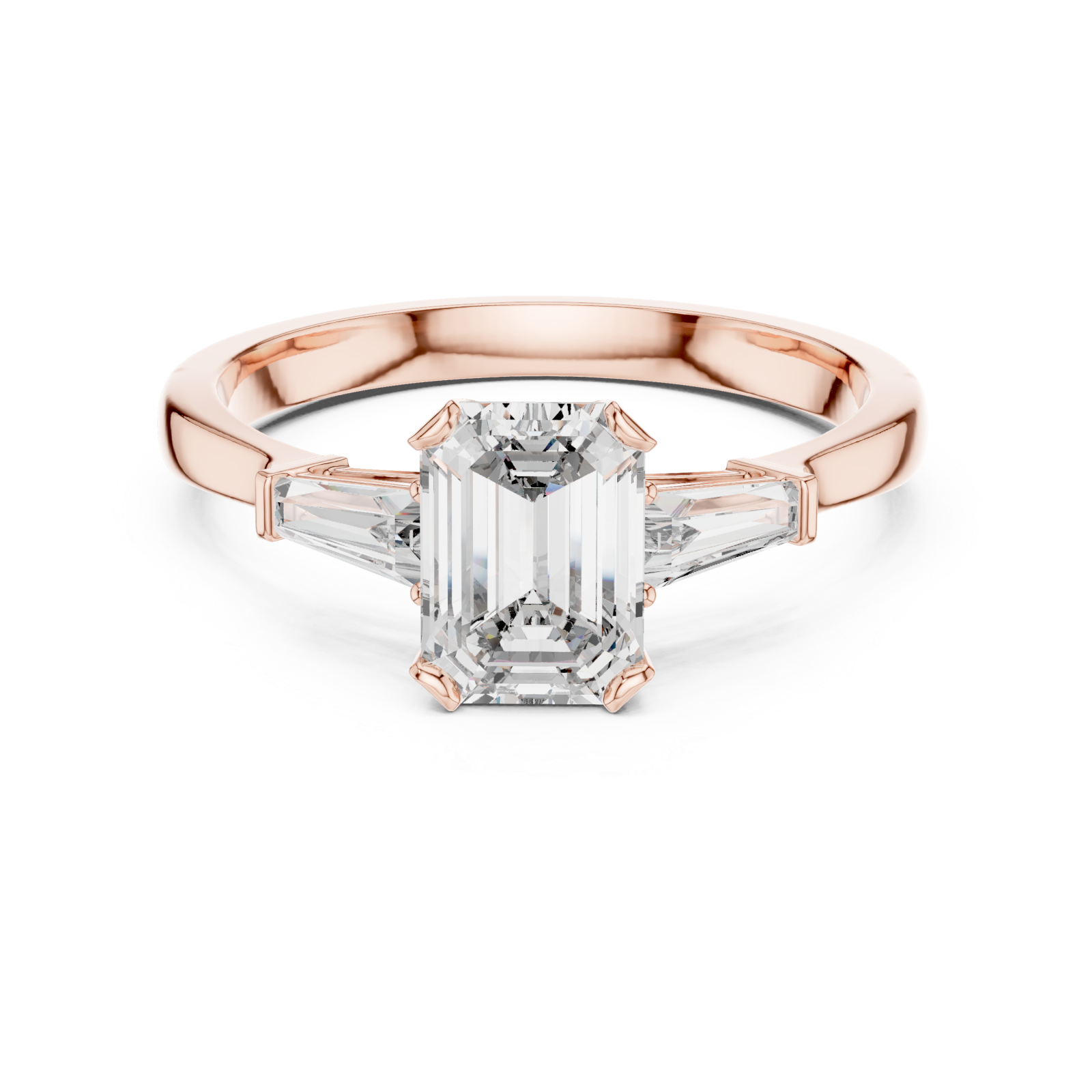  Rose Gold Evening Whisper Central Solitaire Ring Front View