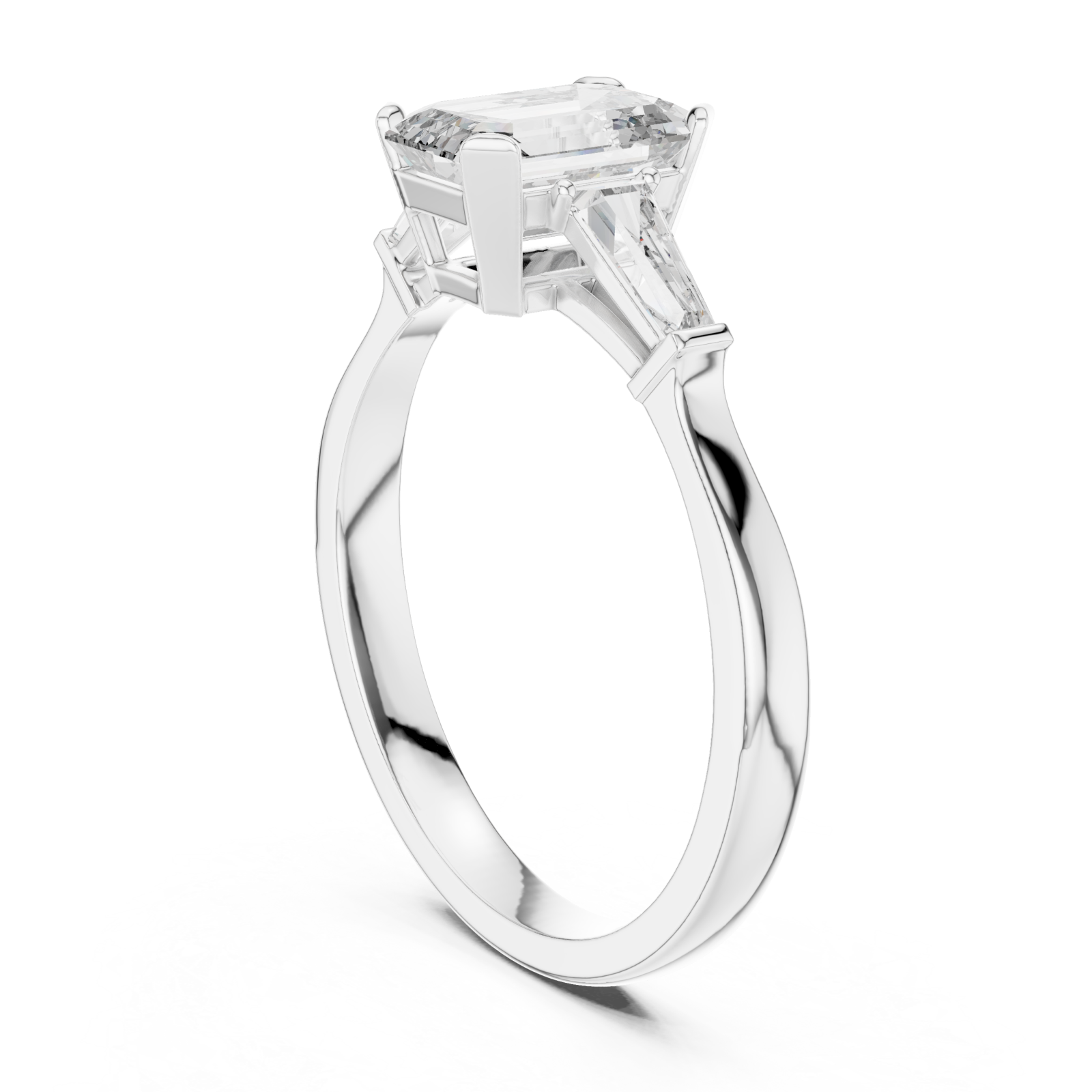  White Gold Evening Whisper Central Solitaire Ring Left View