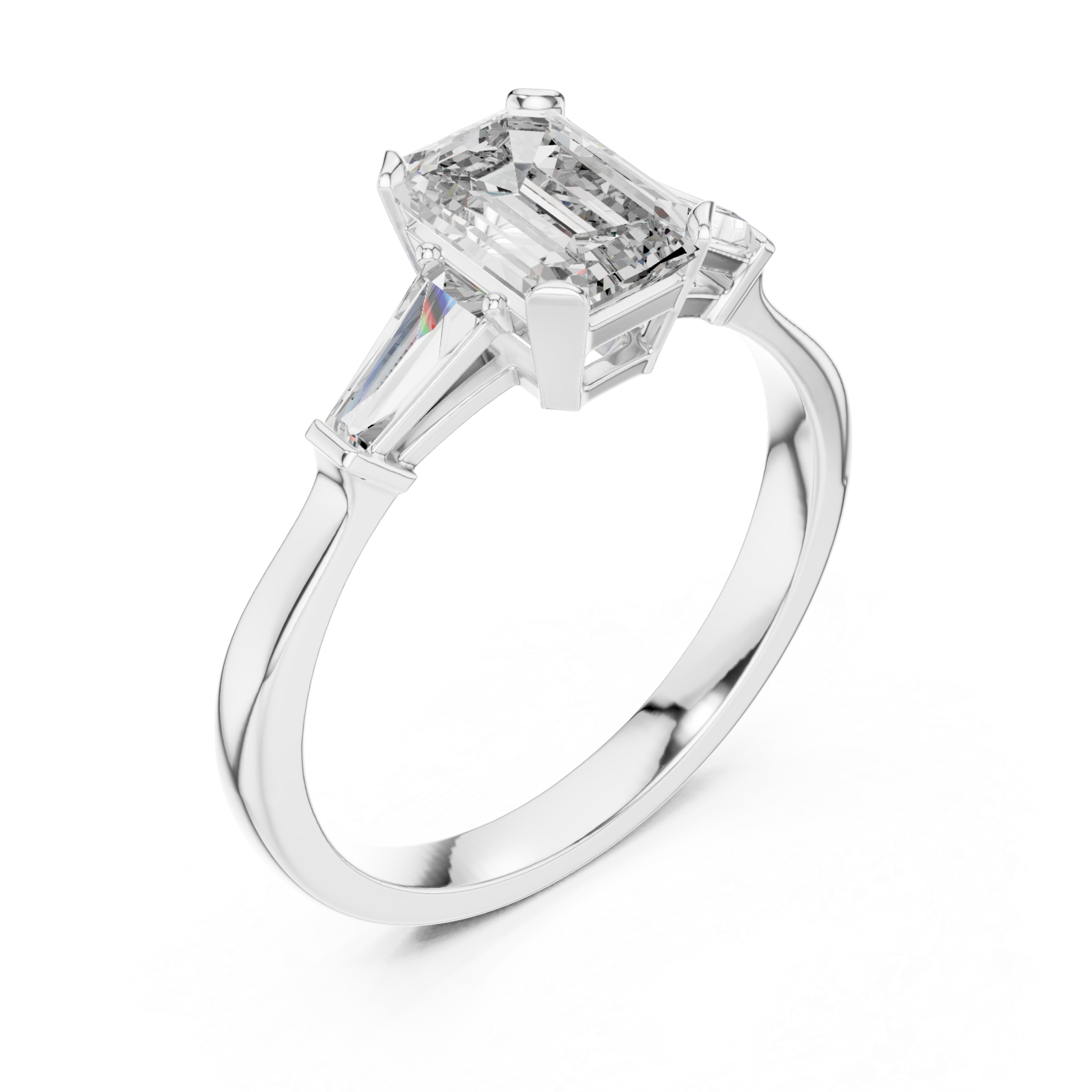  White Gold Evening Whisper Central Solitaire Ring Right View