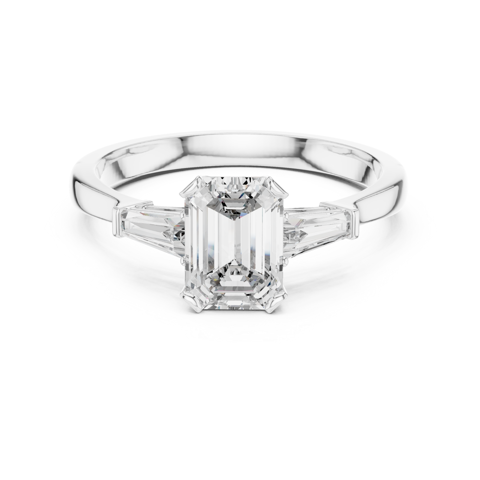  White Gold Evening Whisper Central Solitaire Ring Front View