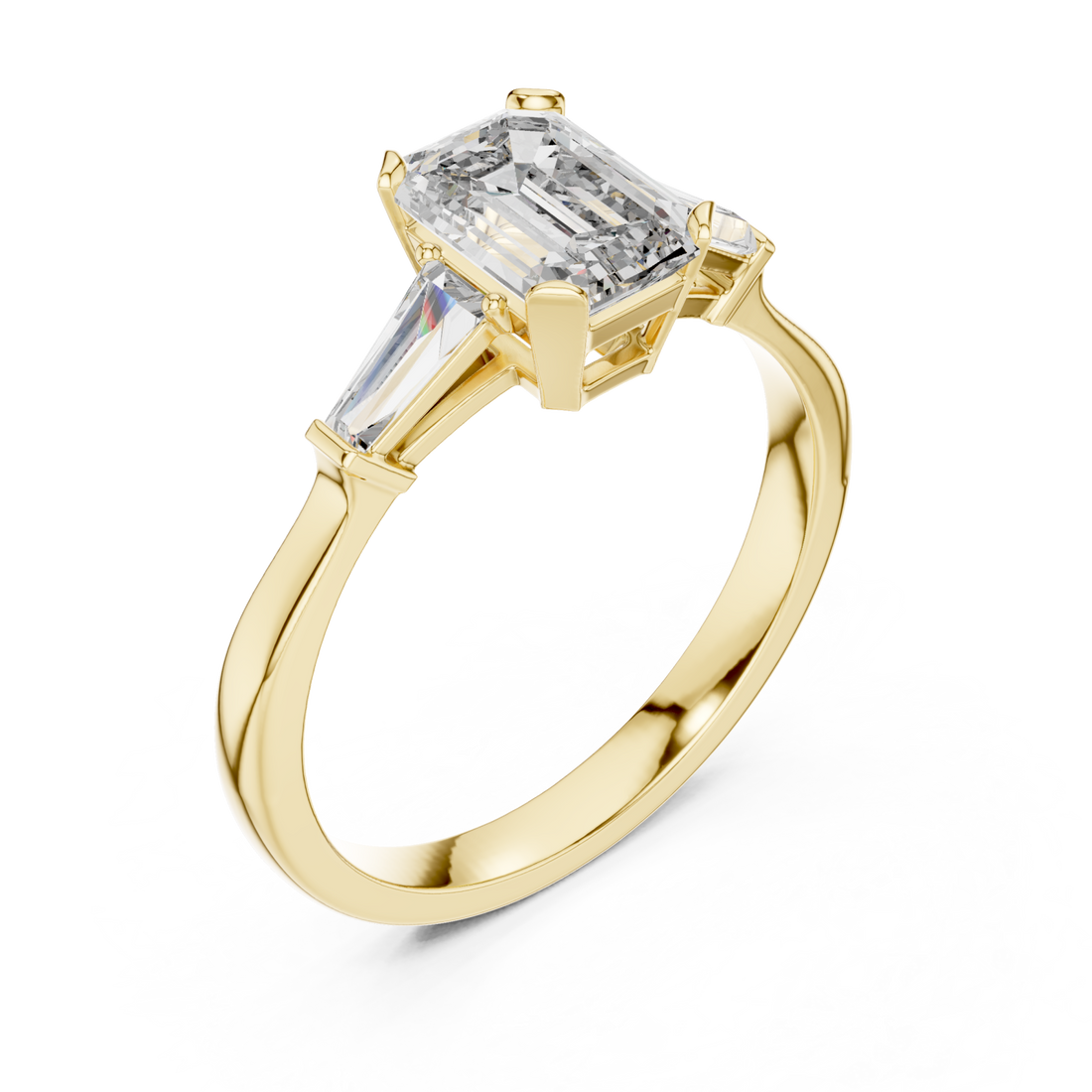 Gold Evening Whisper Central Solitaire Ring Right View