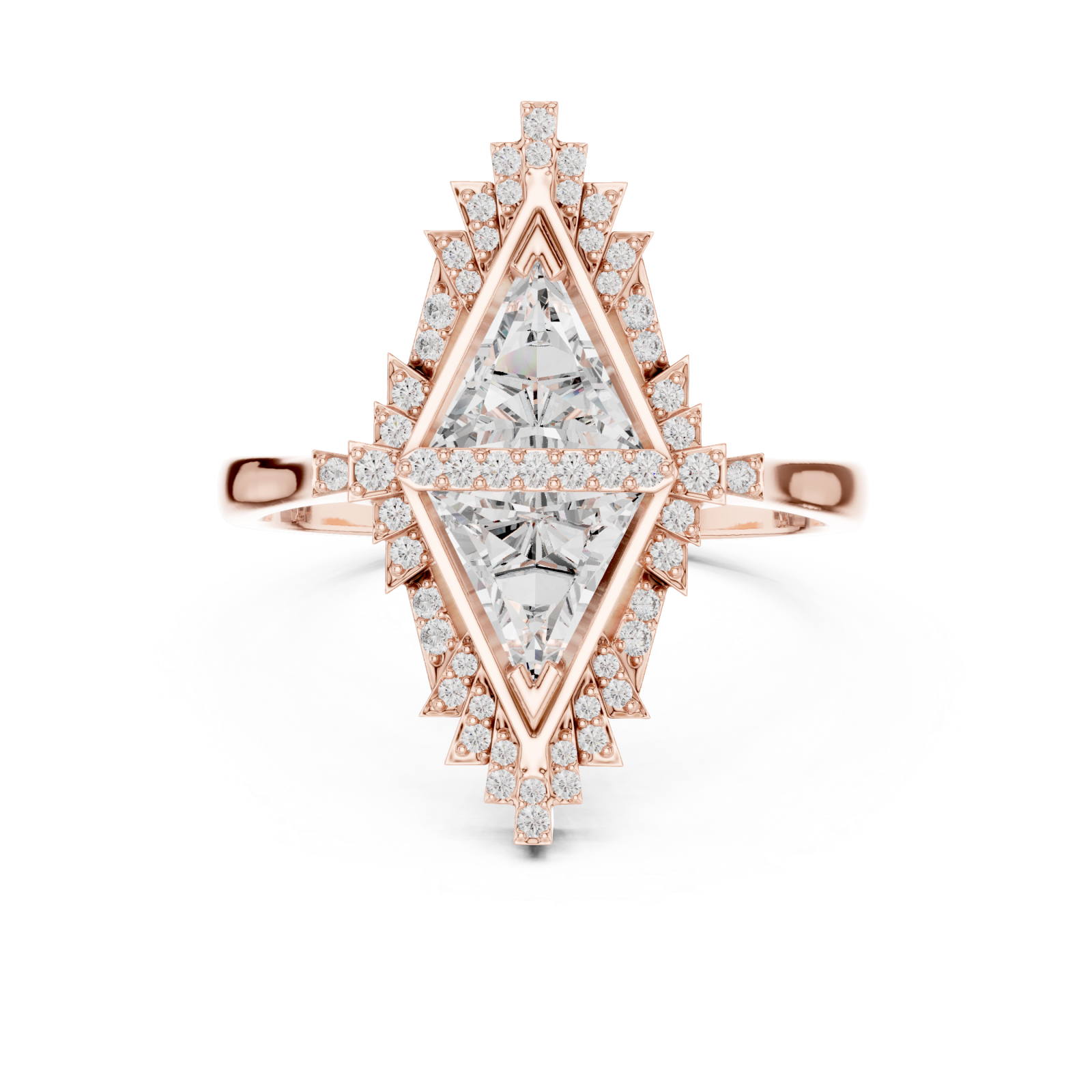  Rose Gold Starfire Mirage Refined Statement Ring Front View