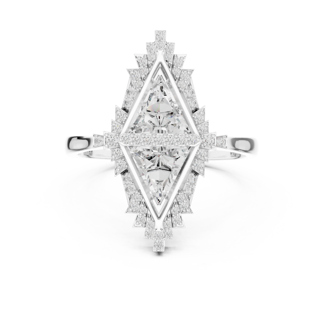  White Gold Starfire Mirage Refined Statement Ring Right View