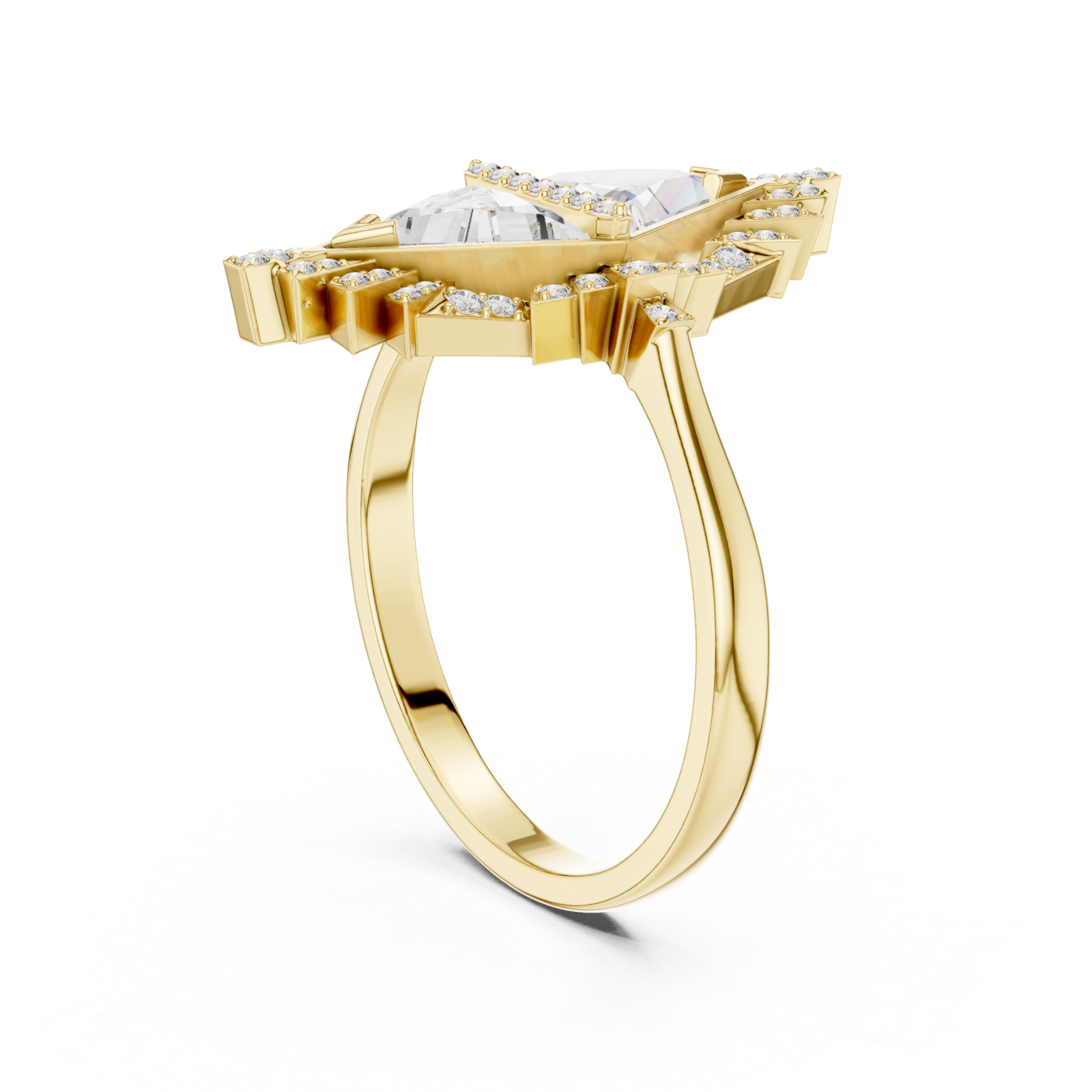  Gold Starfire Mirage Refined Statement Ring Left View