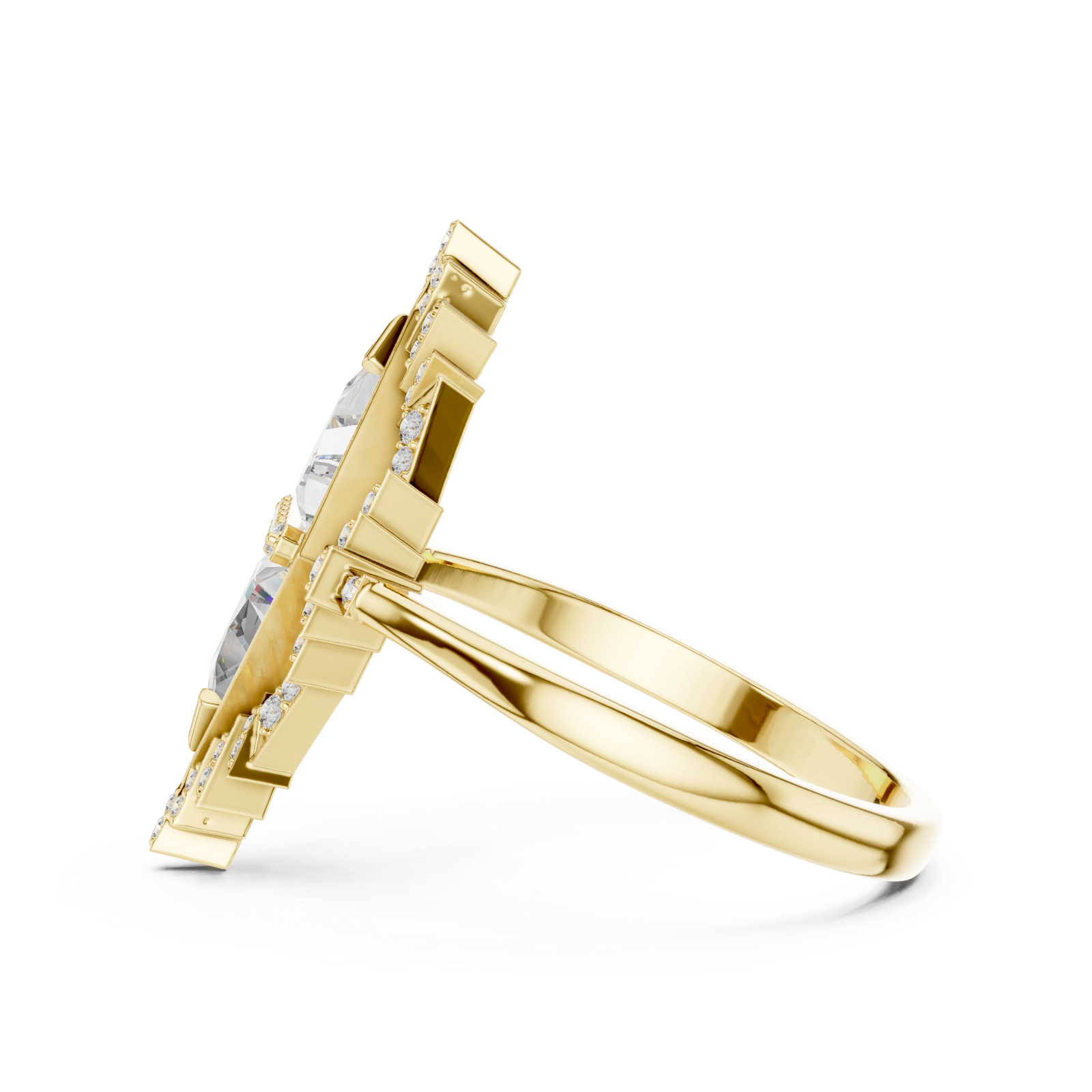  Gold Starfire Mirage Refined Statement Ring Side View