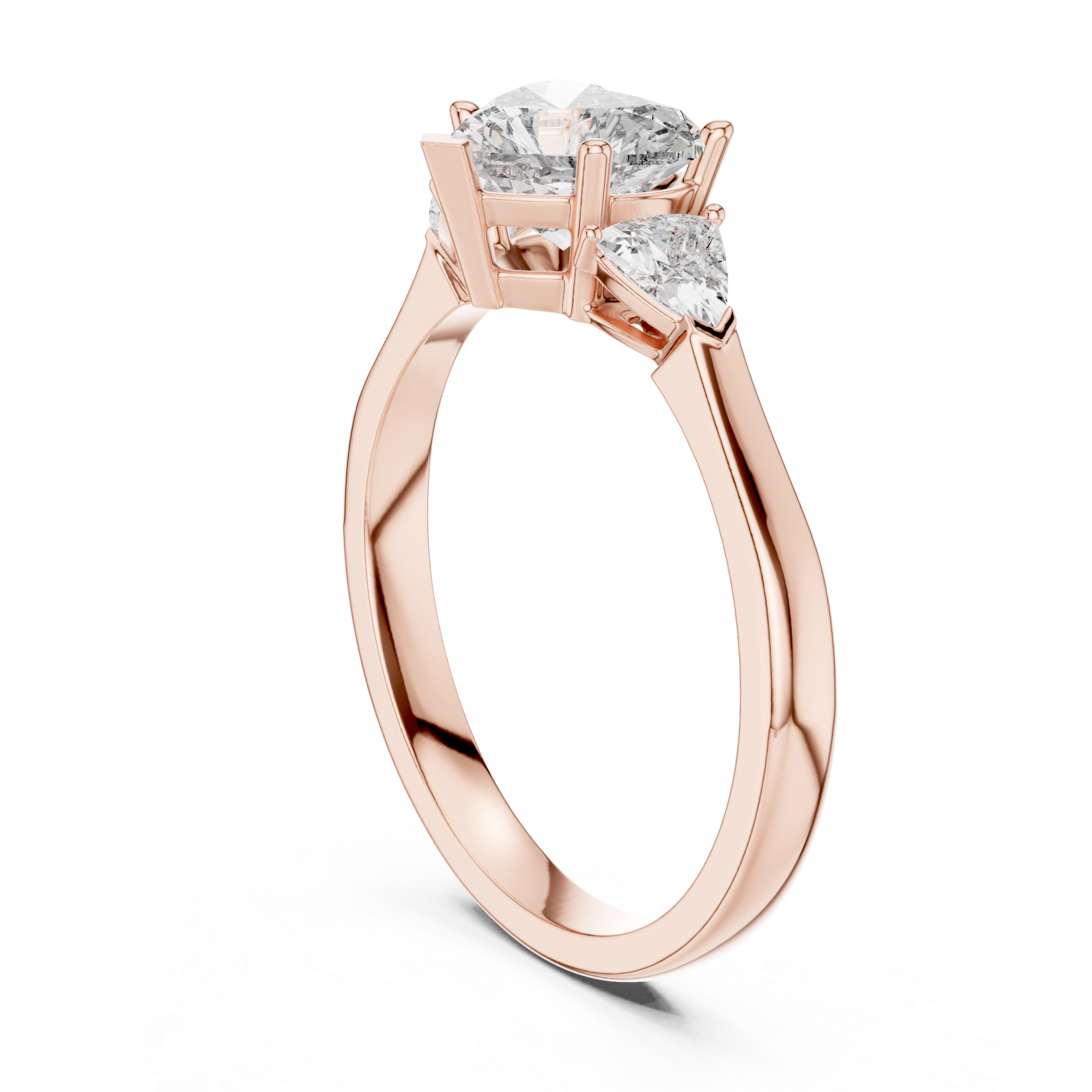  Rose Gold Celestial Admire Heart Elegance Ring Left View